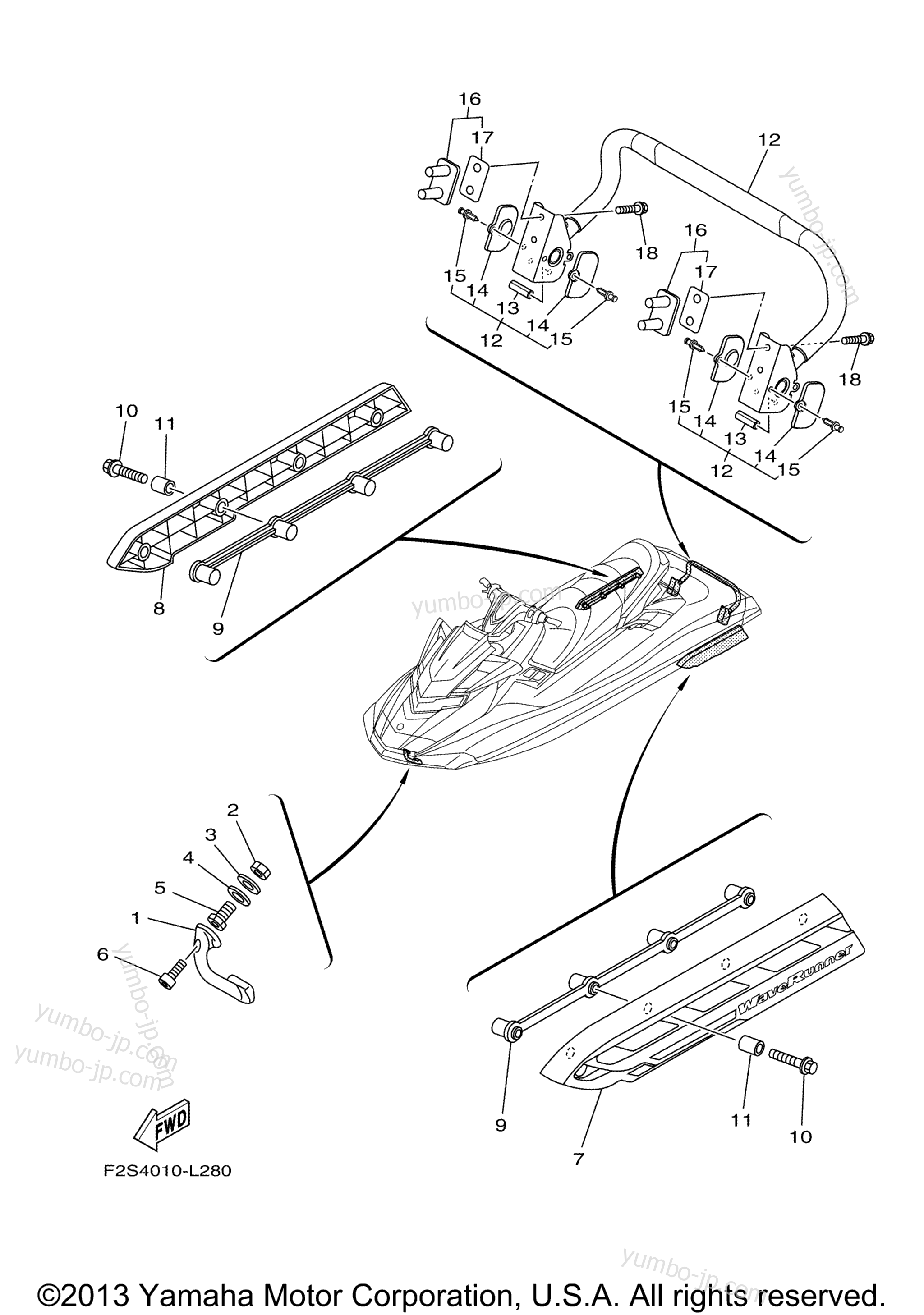 Hull & Deck 2 for watercrafts YAMAHA WAVE RUNNER FX SHO (FA1800M) 2013 year