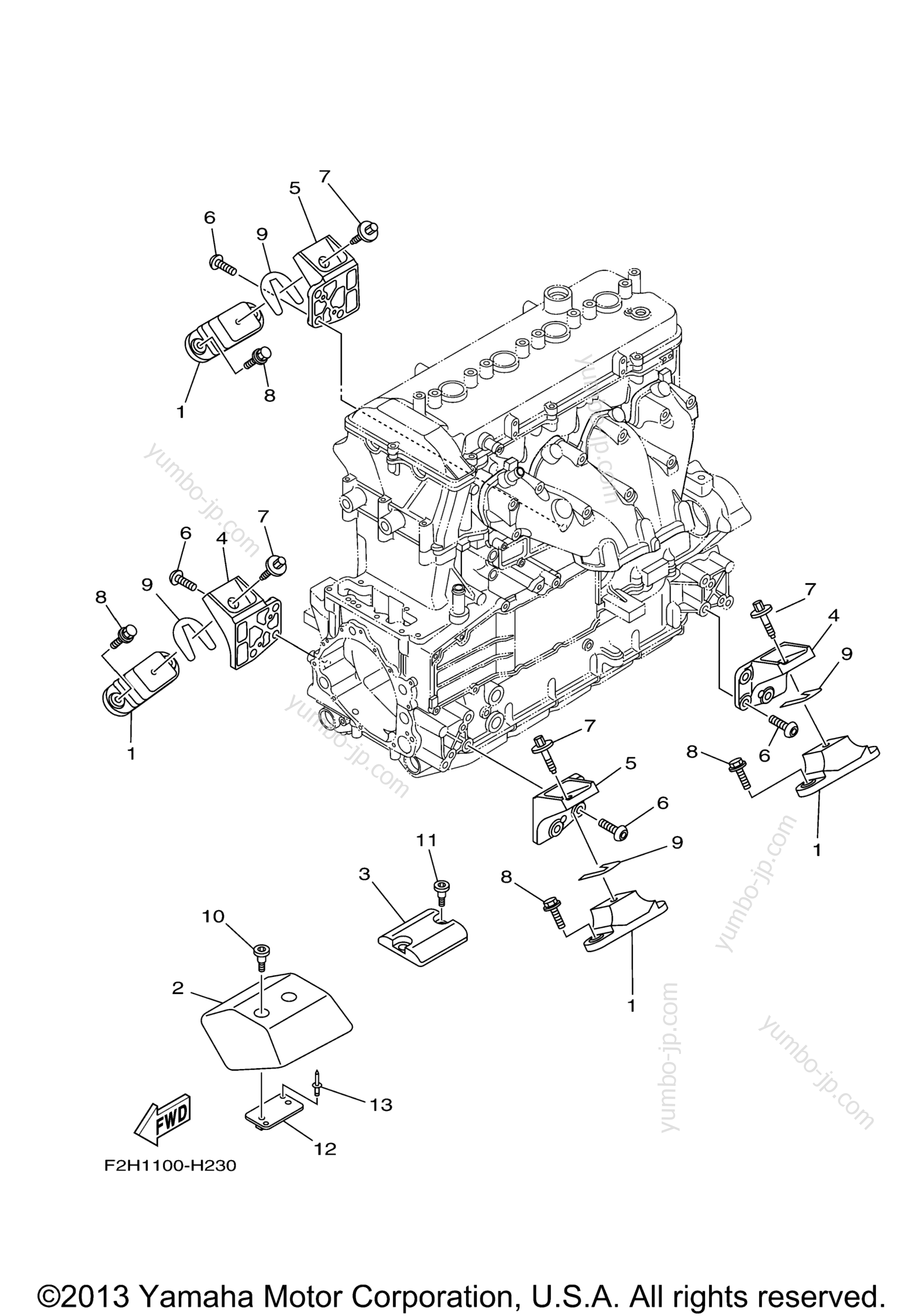 ENGINE MOUNT для гидроциклов YAMAHA FX CRUISER HO (FY1800AK) 2011 г.