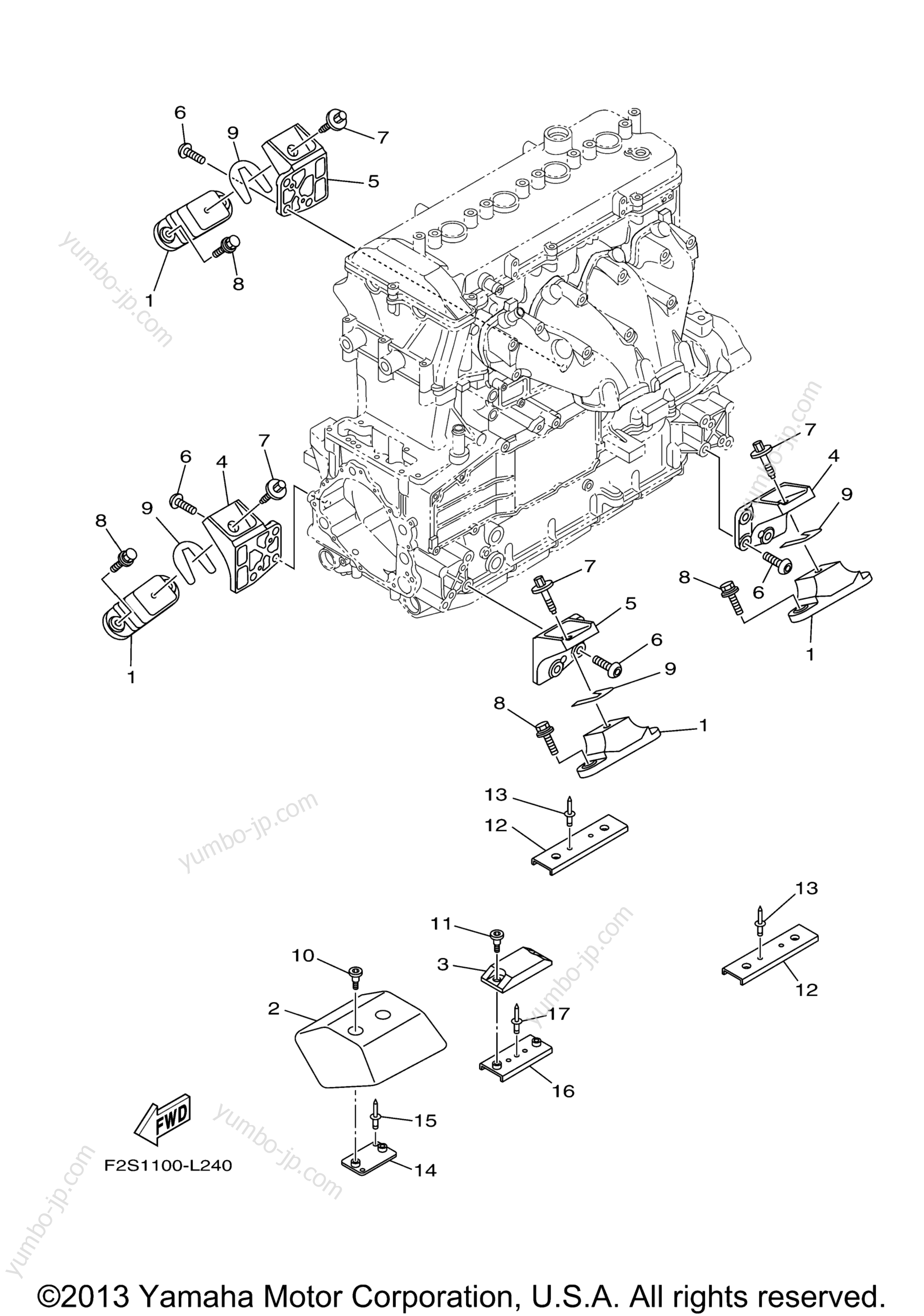 ENGINE MOUNT для гидроциклов YAMAHA FX HO (FB1800L) 2012 г.