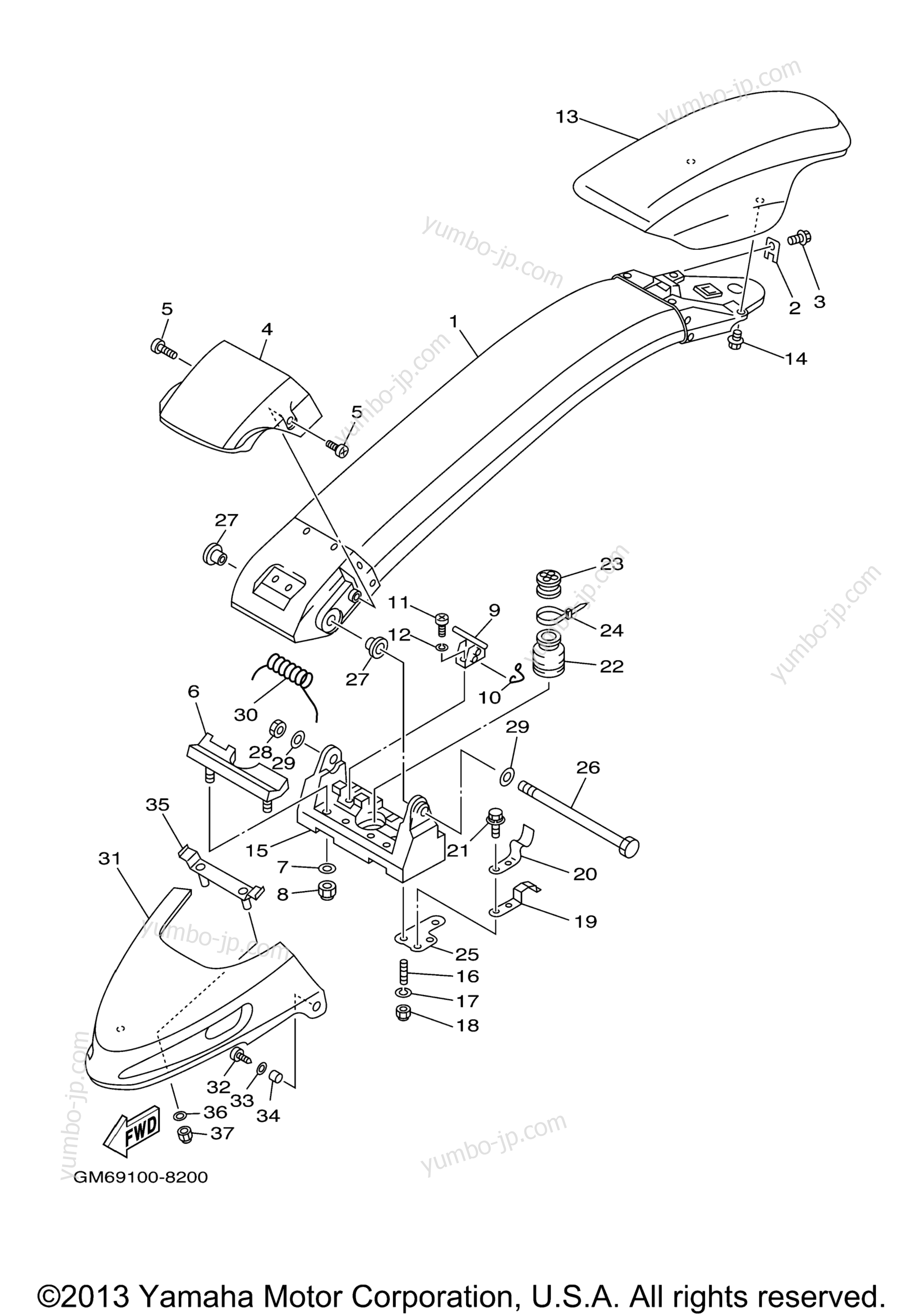 Steering 2 для гидроциклов YAMAHA SUPER JET (SJ700BA) 2002 г.
