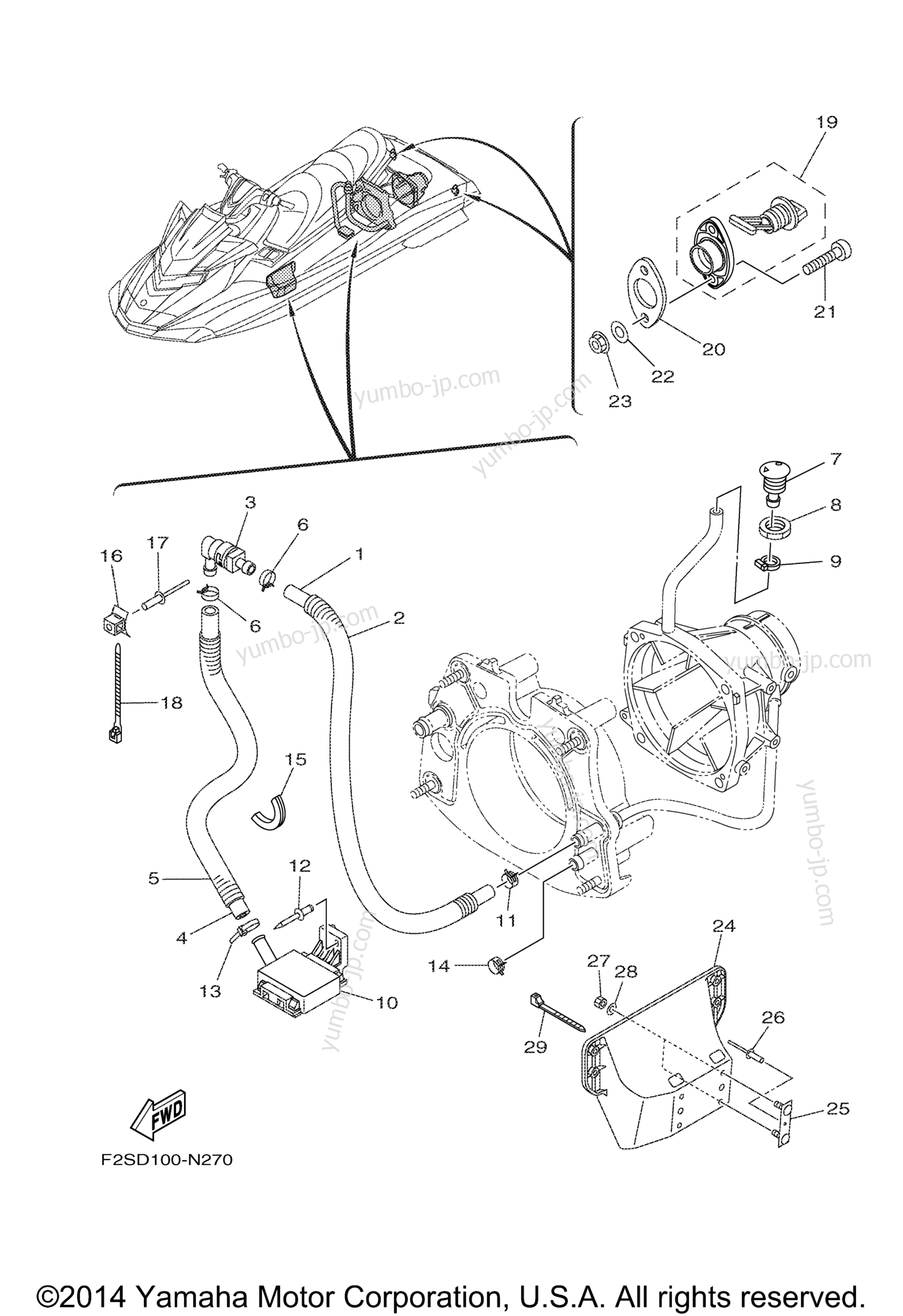 Hull & Deck для гидроциклов YAMAHA FX CRUISER HO (FB1800A-P) 2015 г.