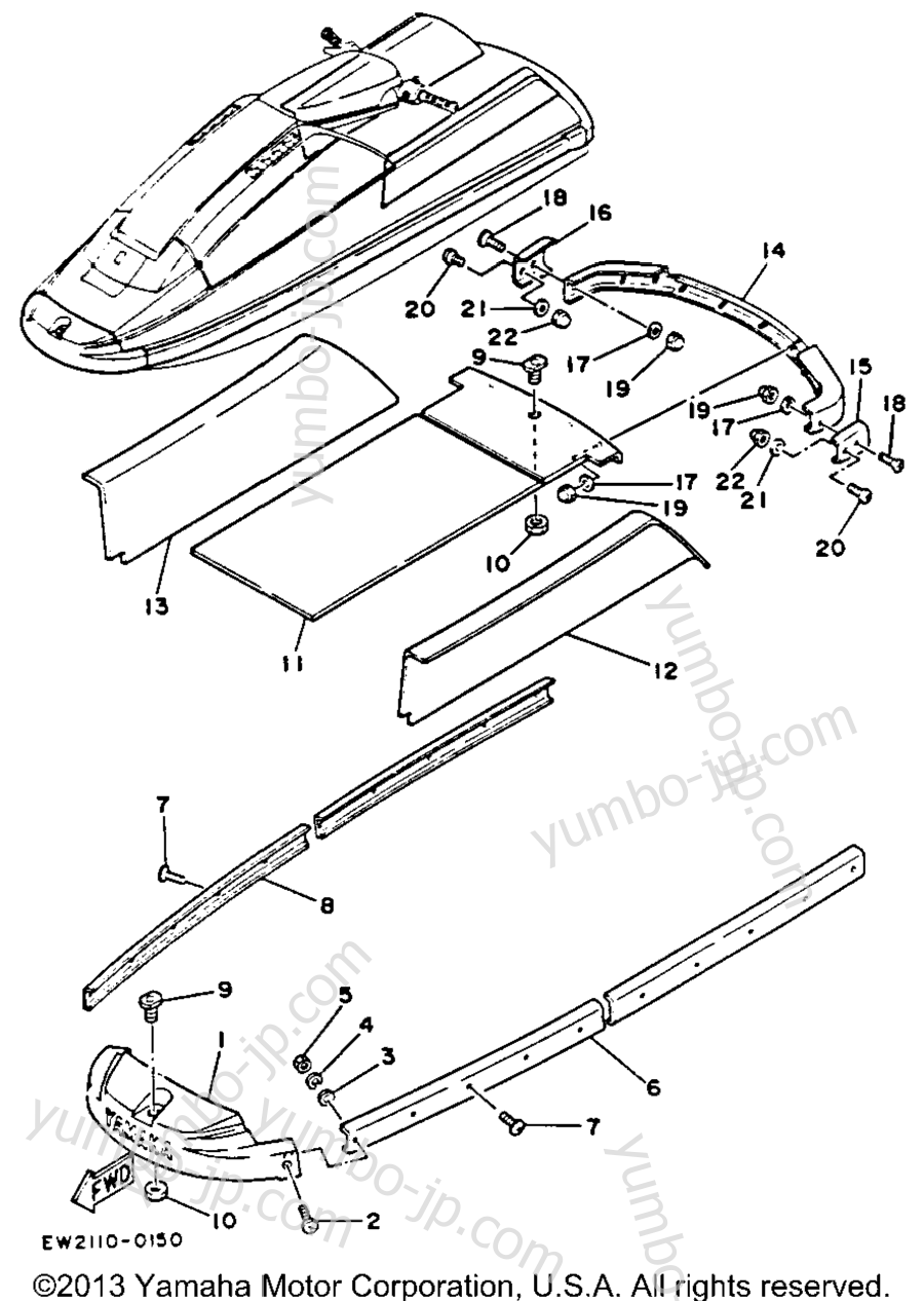 Bow Gunwale - Mat для гидроциклов YAMAHA SUPER JET (SJ650R) 1993 г.
