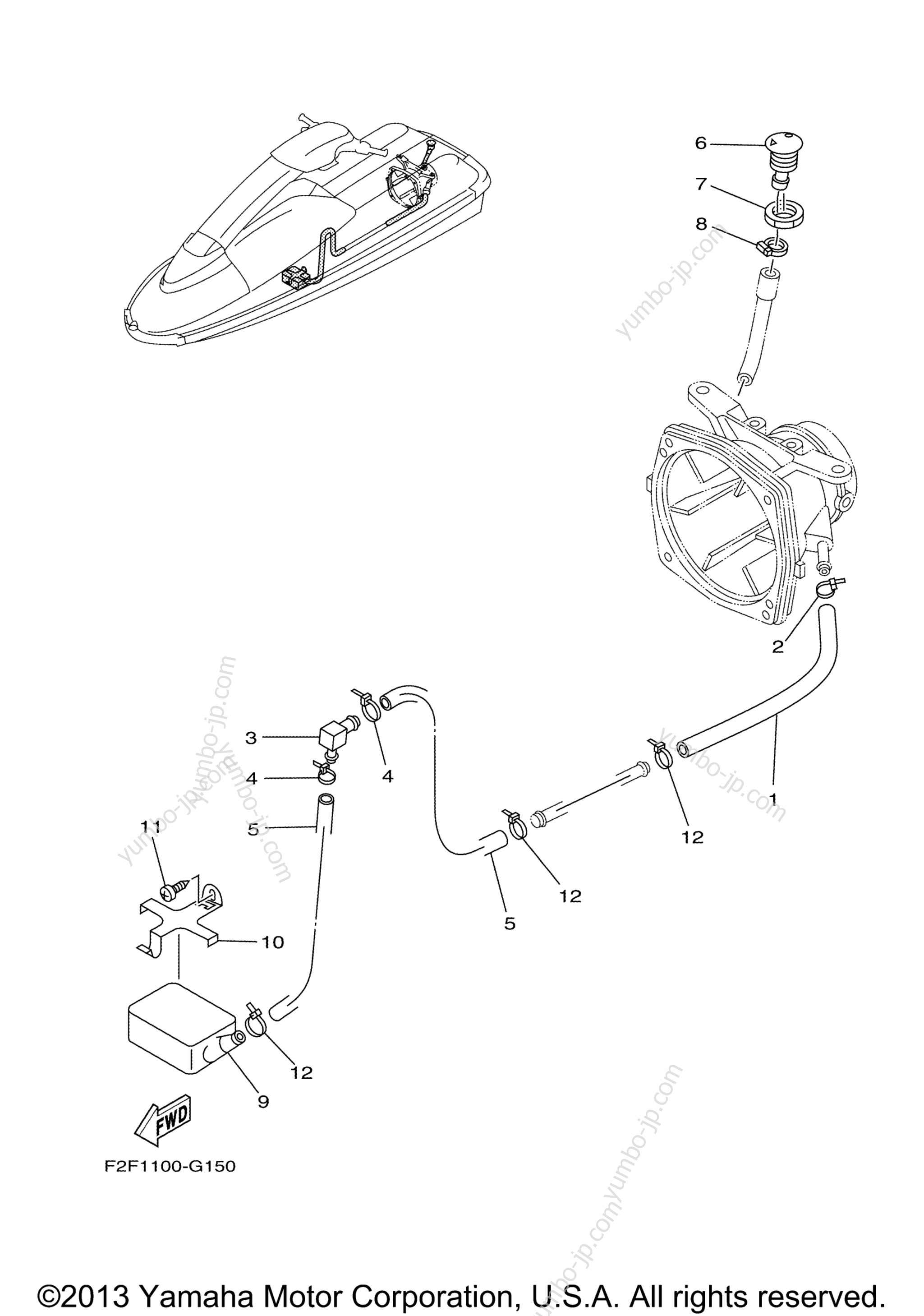 Hull & Deck для гидроциклов YAMAHA WAVERUNNER SUPER JET (SJ700BM) 2013 г.