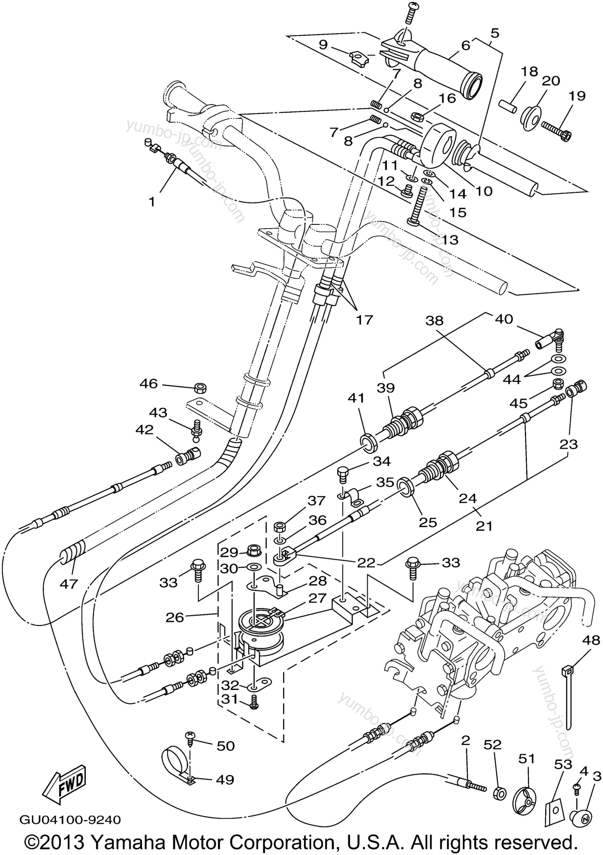 Устройство дистанционного управления / Кабеля для гидроциклов YAMAHA WAVE RUNNER GP800 (GP800X) 1999 г.