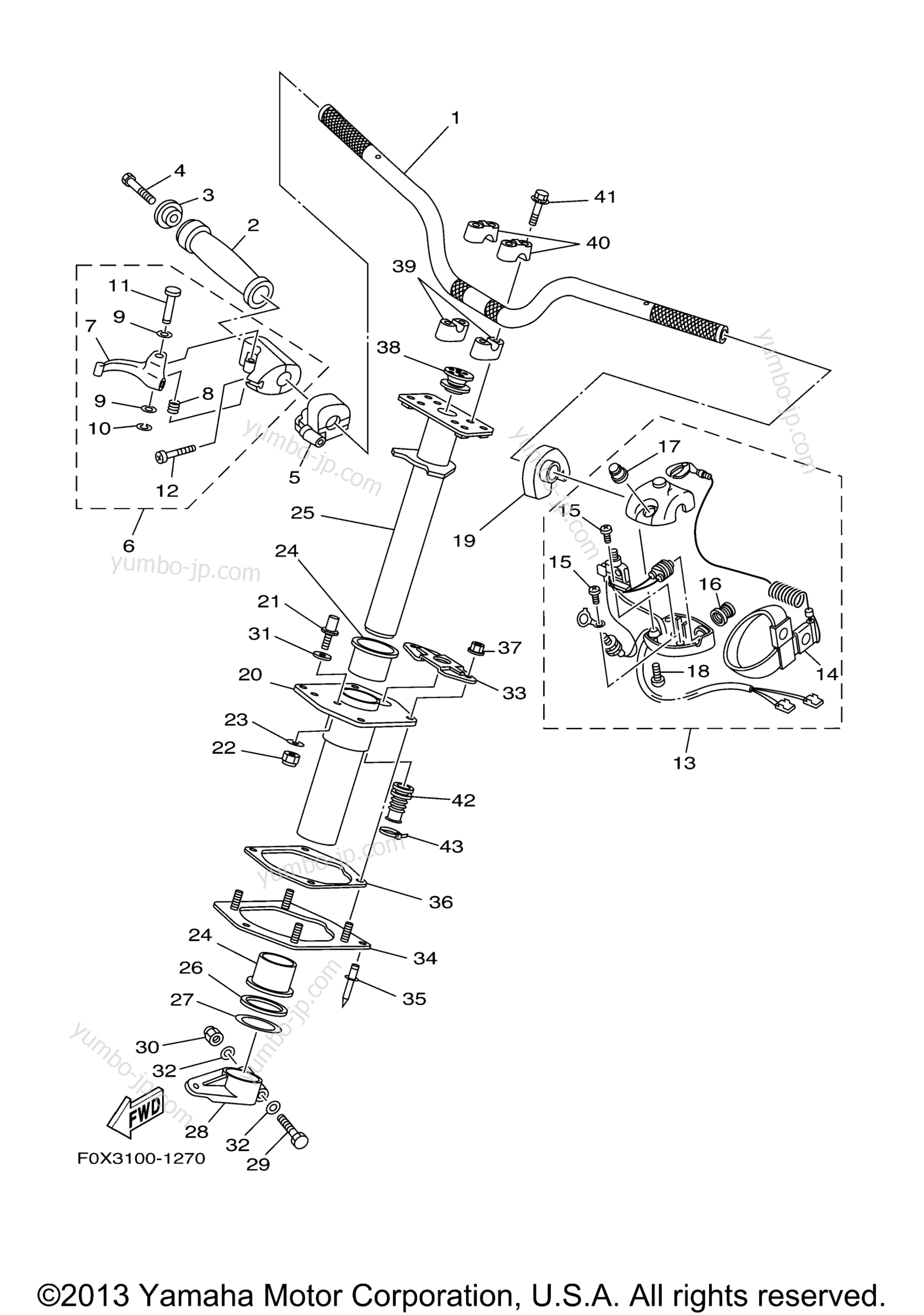 Steering 1 для гидроциклов YAMAHA WaveRunner GP800R (GP800AD) 2005 г.