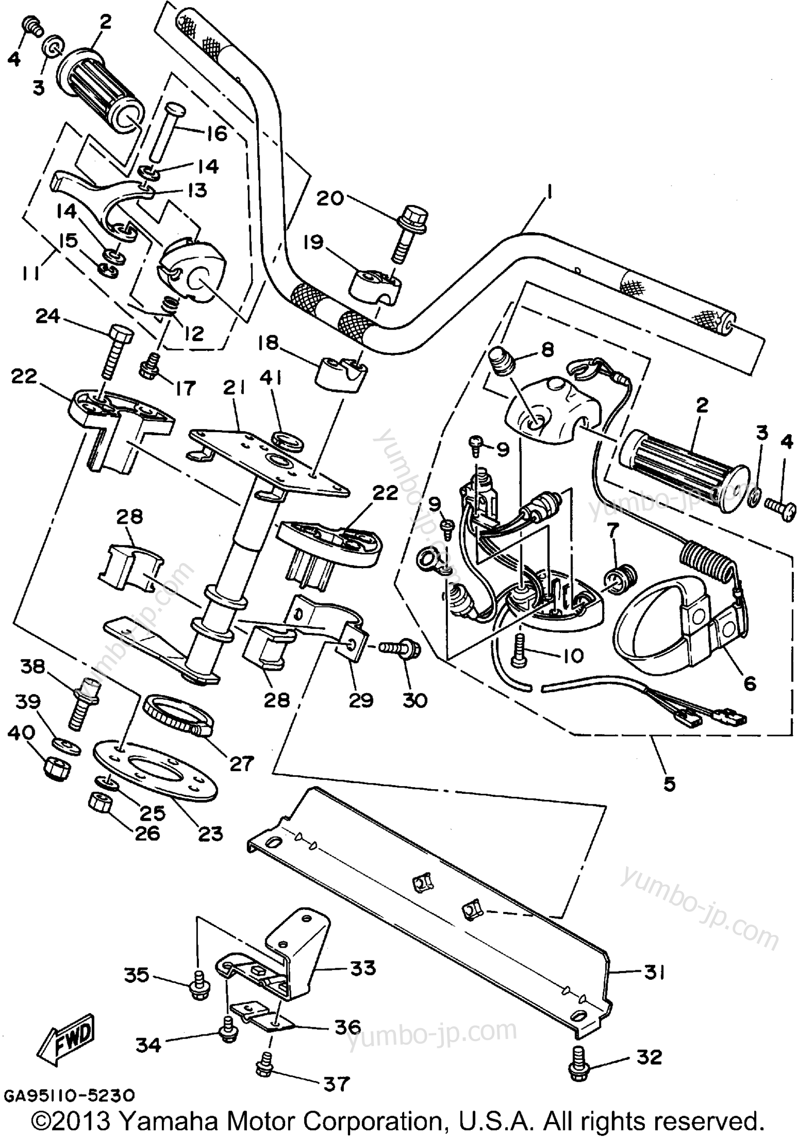 Steering 1 для гидроциклов YAMAHA WAVE RUNNER III (WRA650T) 1995 г.