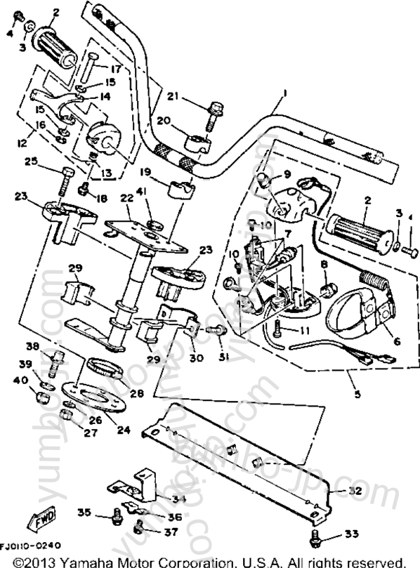 Steering 1 для гидроциклов YAMAHA WAVE RUNNER III (WRA650R) 1993 г.