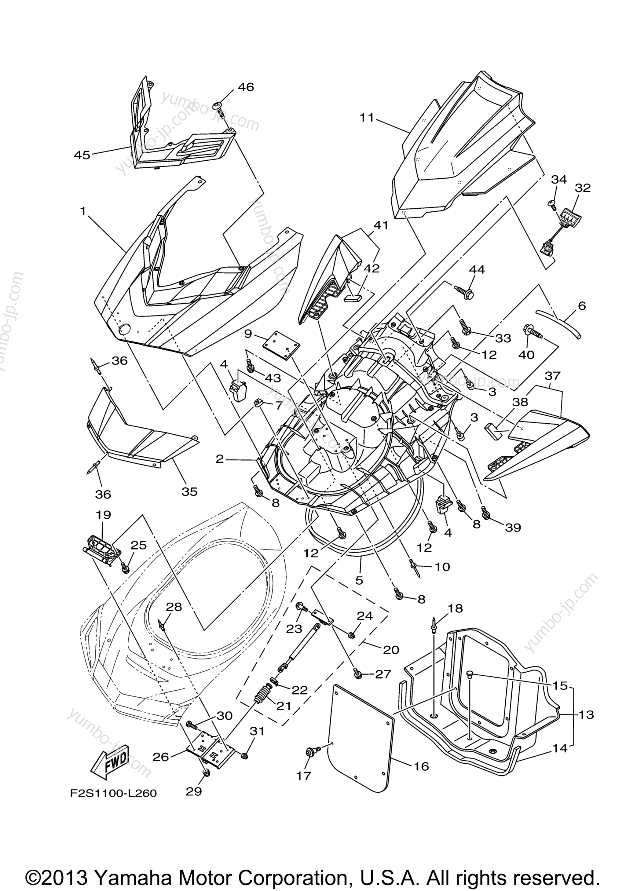 Engine Hatch 2 для гидроциклов YAMAHA FX CRUISER HO (FB1800AL) 2012 г.