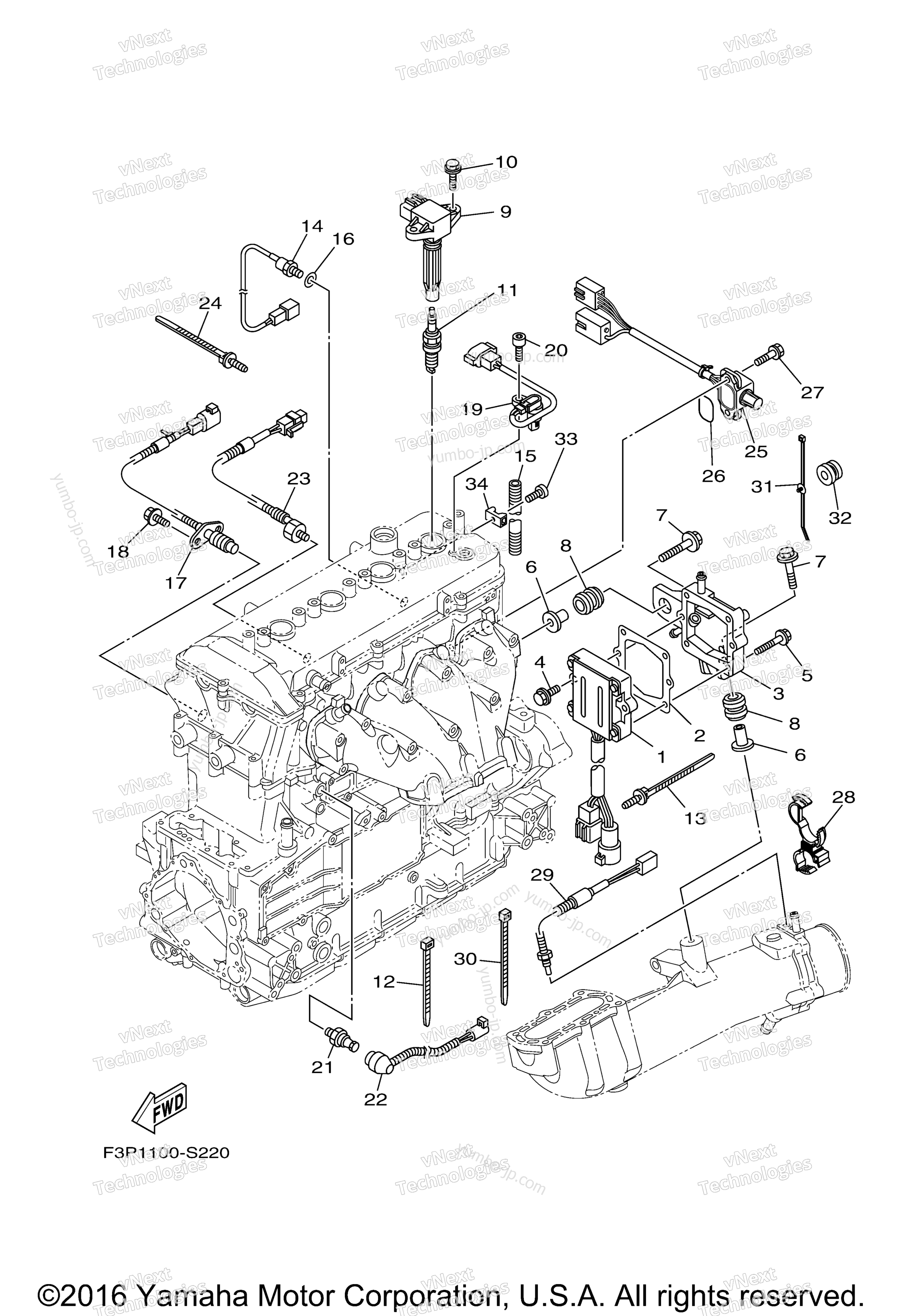 Electrical 2 для гидроциклов YAMAHA GP1800 (GP1800S) 2017 г.