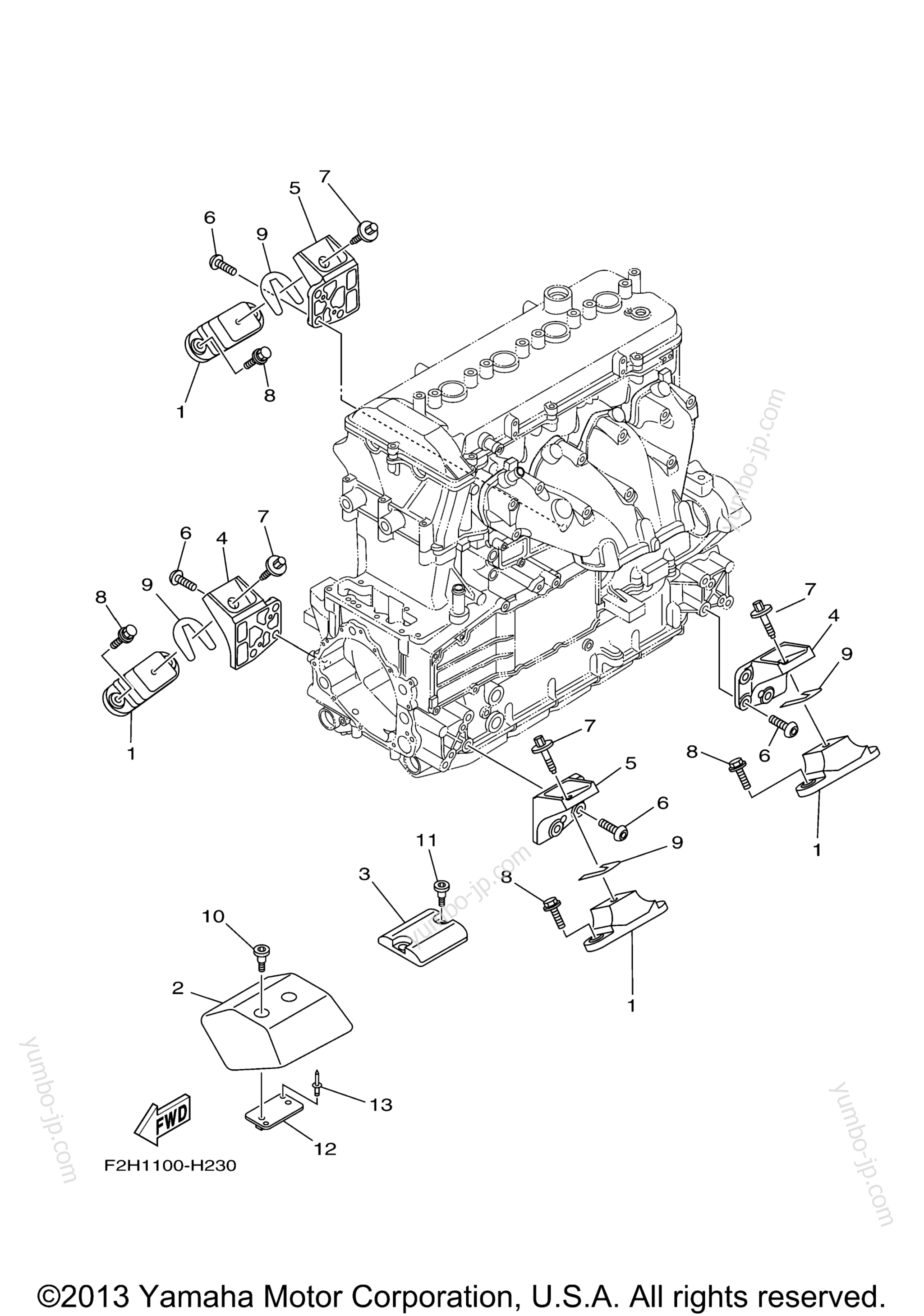 ENGINE MOUNT для гидроциклов YAMAHA FX CRUISER HO (FY1800AJ) 2010 г.