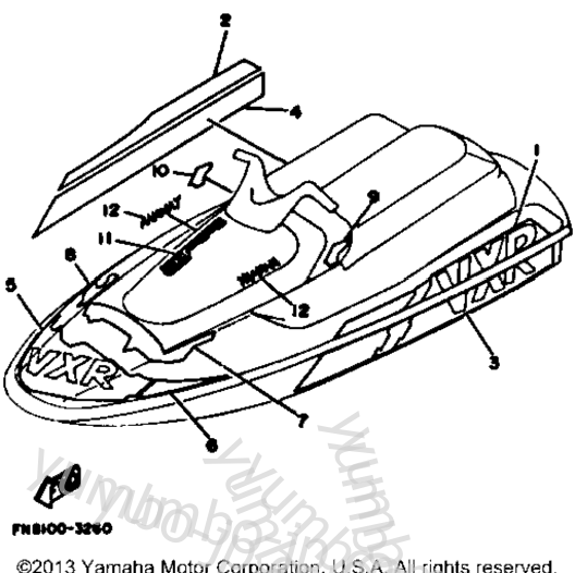 Graphic for watercrafts YAMAHA WRB650RA 1993 year