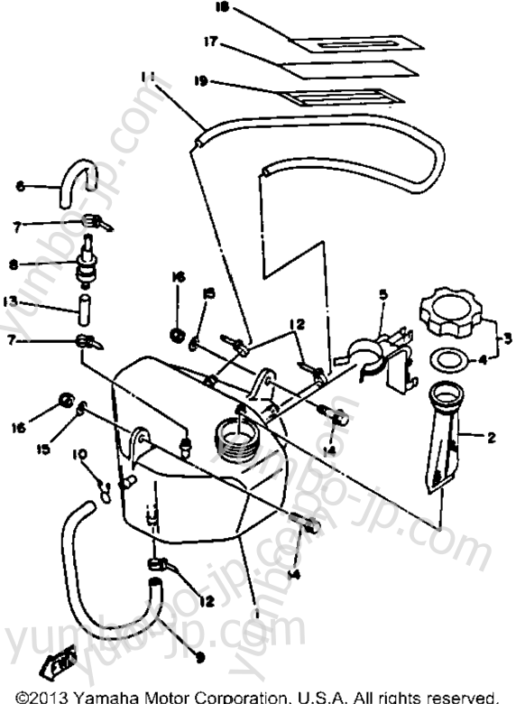 Oil Tank (For Oil Injection) для гидроциклов YAMAHA WRB650RA 1993 г.