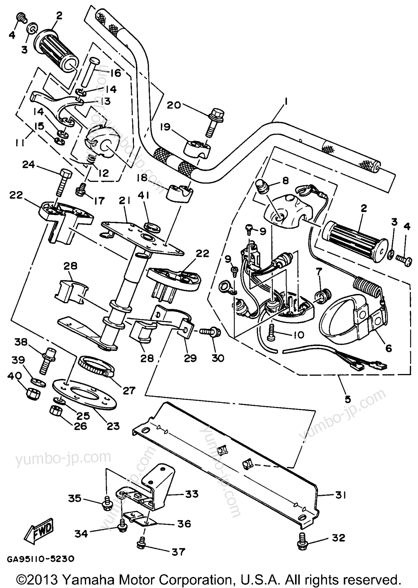 Steering 1 для гидроциклов YAMAHA WAVE RUNNER III (WRA650U) 1996 г.