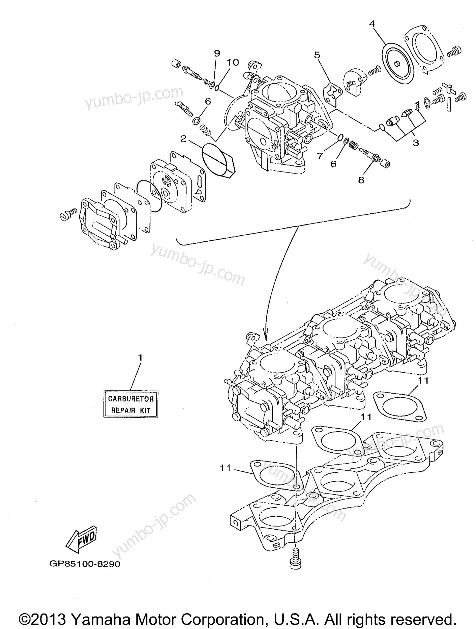 Repair Kit 2 для гидроциклов YAMAHA WAVE RUNNER XL1200 (XL1200W) 1998 г.