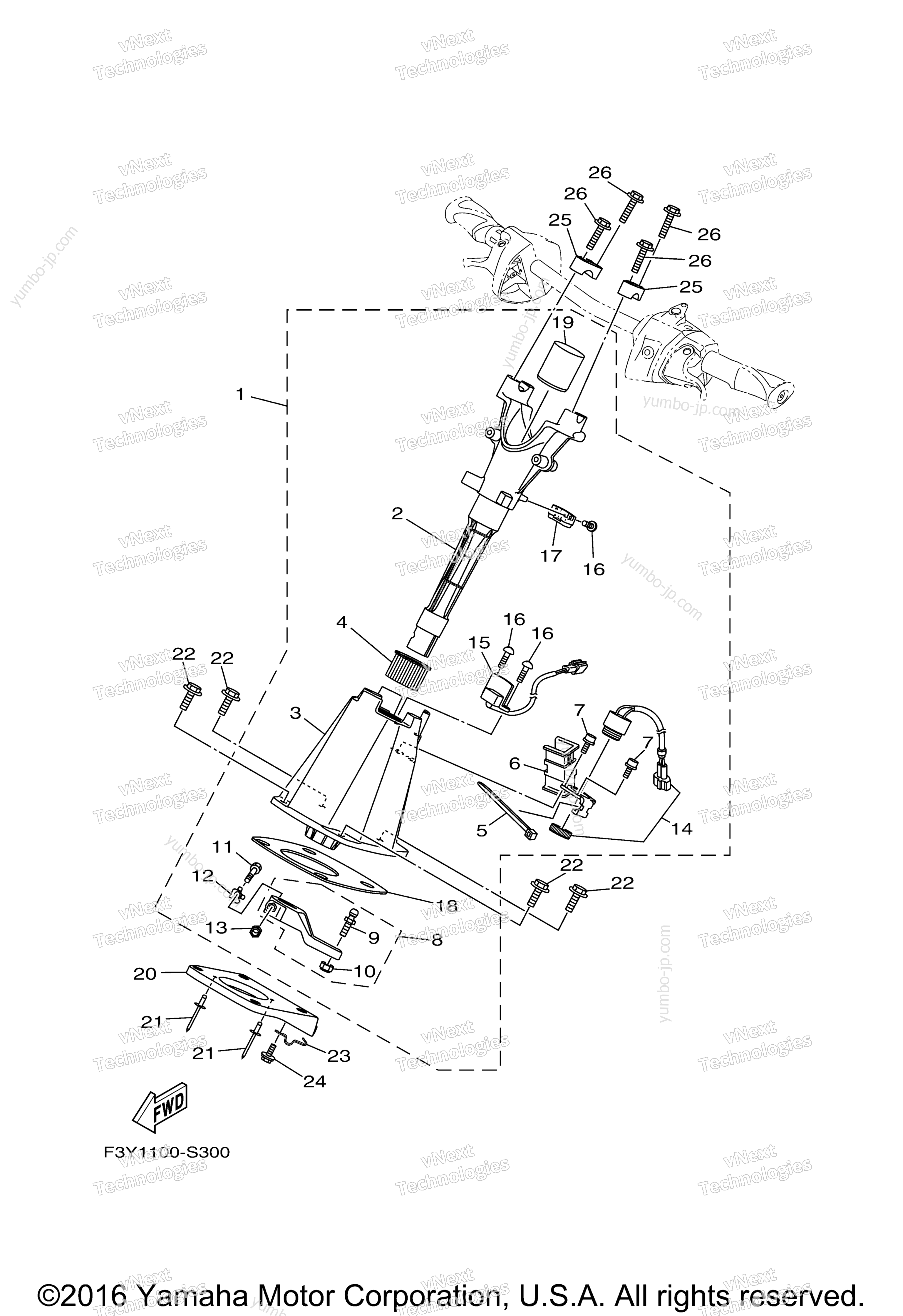 Steering 2 для гидроциклов YAMAHA EX SPORT (EX1050BS) 2017 г.