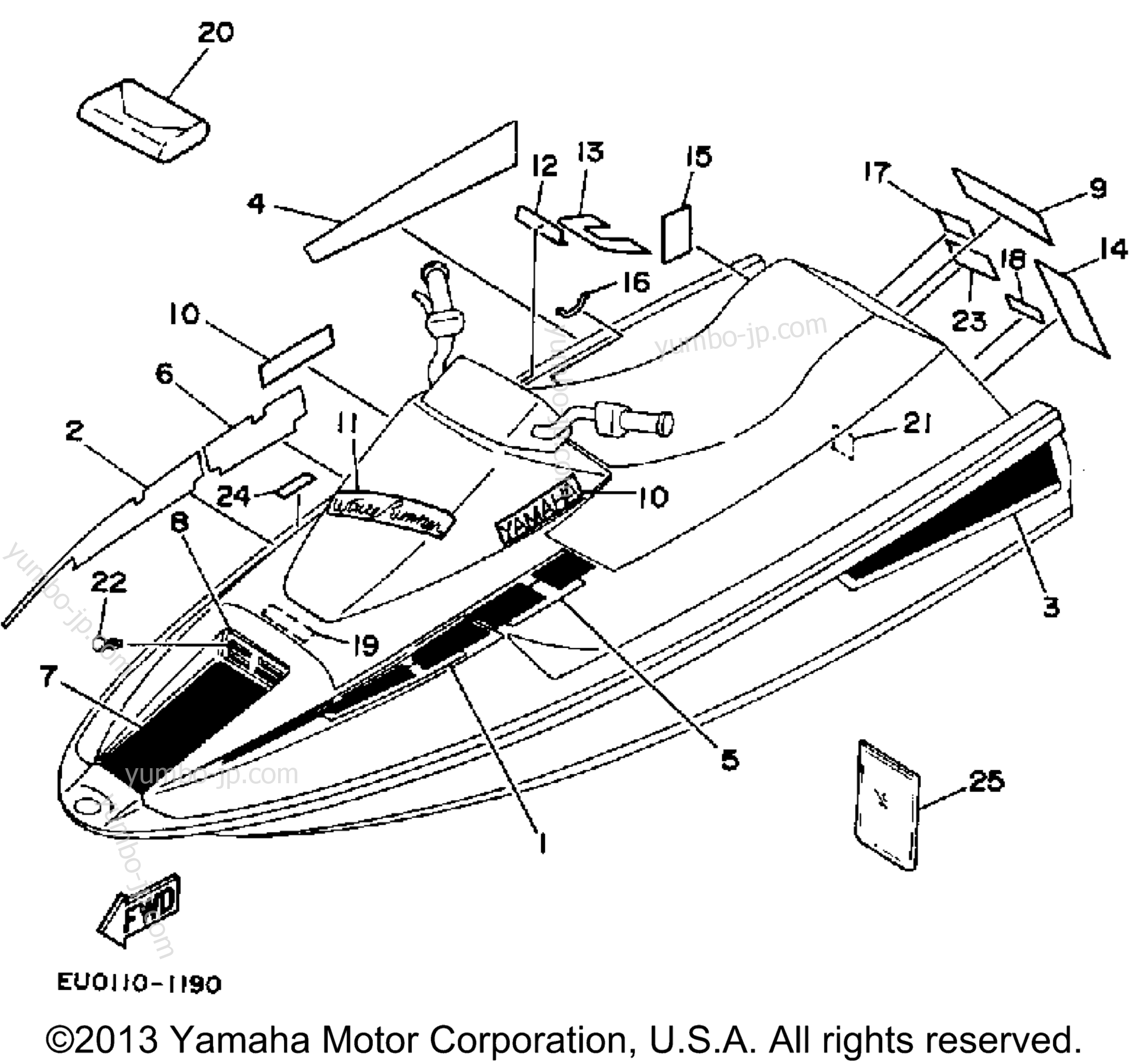 Graphic - Tool for watercrafts YAMAHA WAVE RUNNER (WR500P) 1991 year
