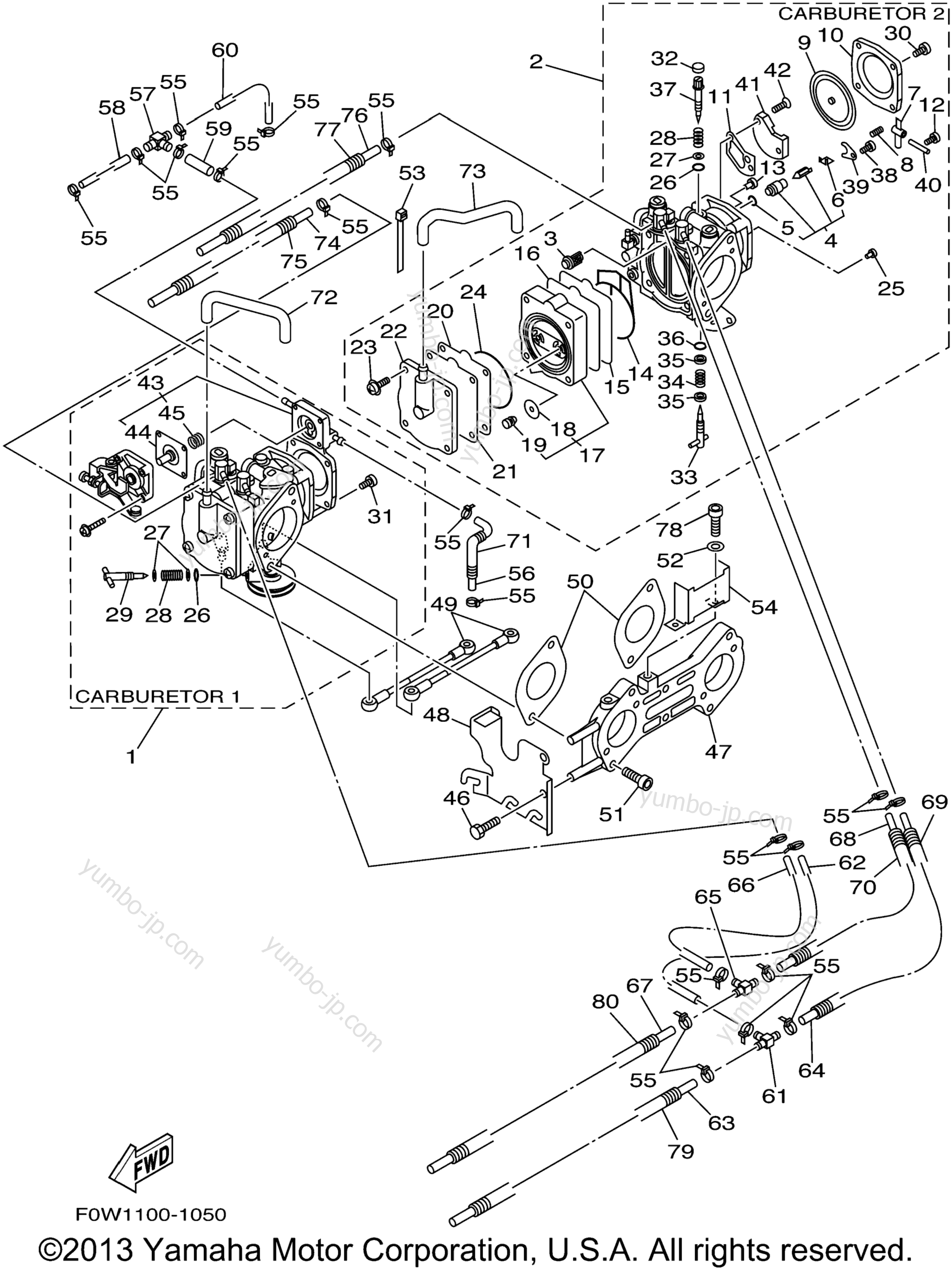 Карбюратор для гидроциклов YAMAHA GP800R (GP800AZ) 2001 г.
