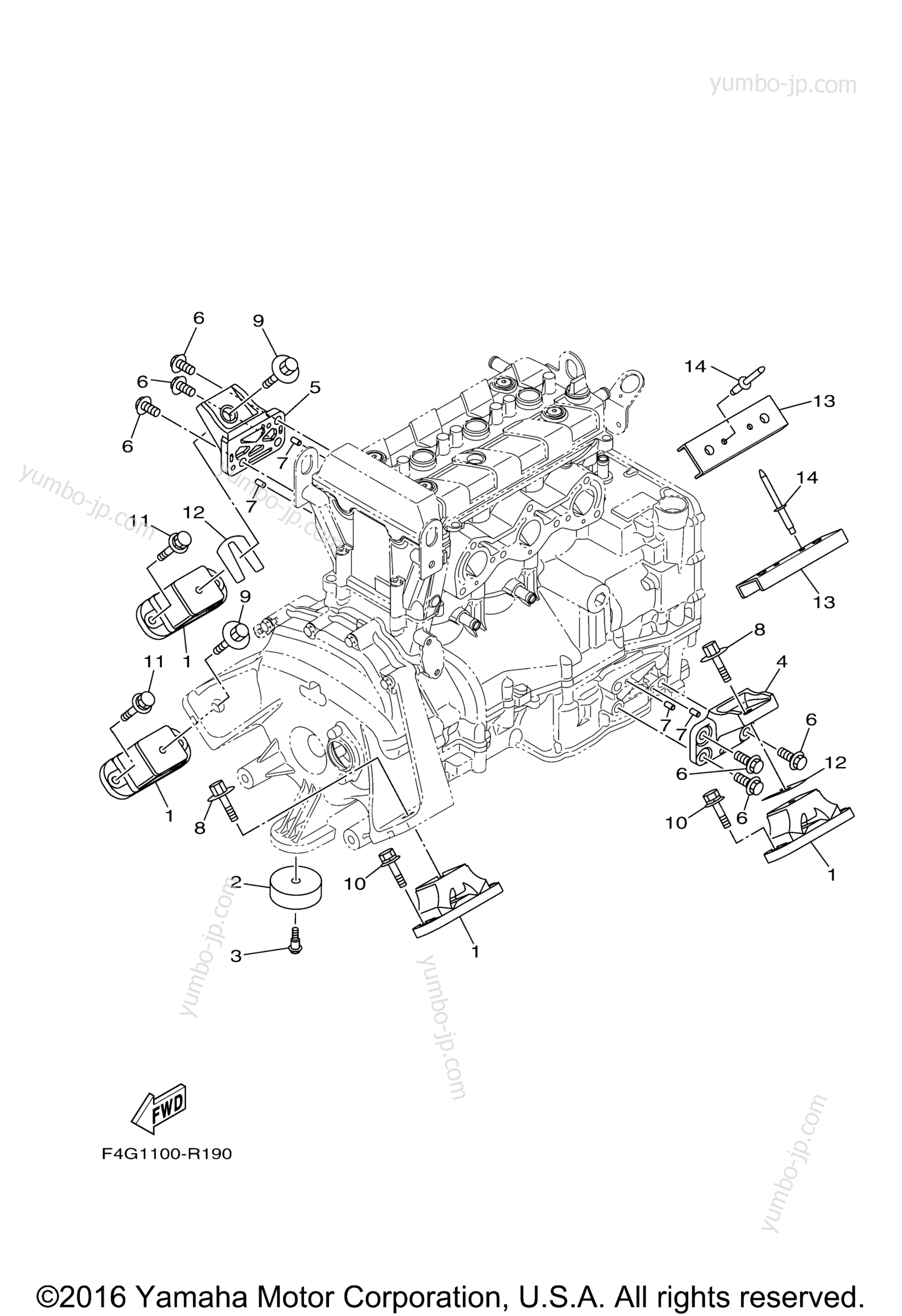 ENGINE MOUNT для гидроциклов YAMAHA VX CRUISER VX1050BR VX DELUXE (VX1050AR) 2016 г.