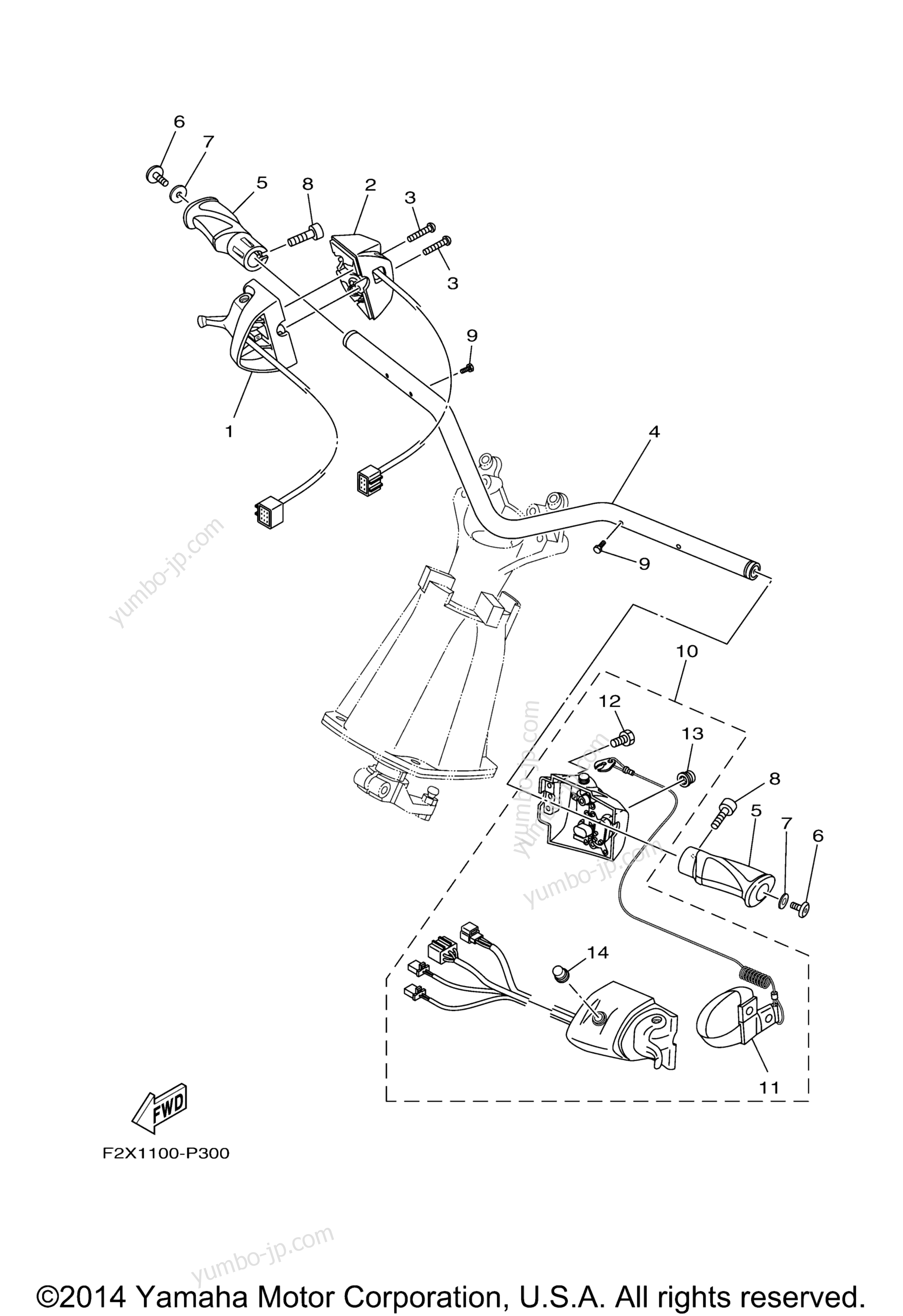 Steering 1 для гидроциклов YAMAHA VX CRUISER_VX1100BP VX DELUXE (VX1100BP) 2015 г.