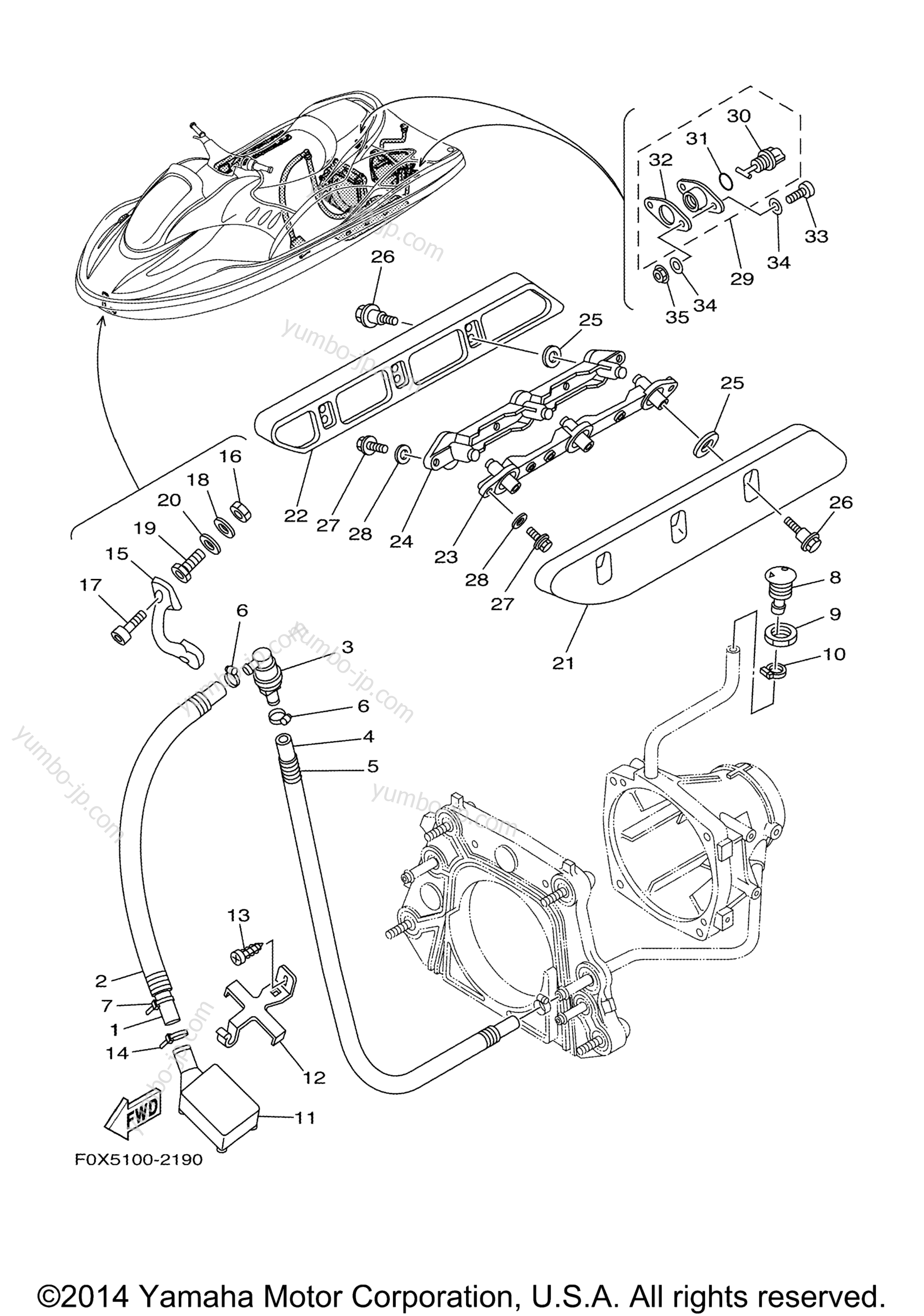 Hull Deck для гидроциклов YAMAHA GP1200 (GP1200AA) 2002 г.