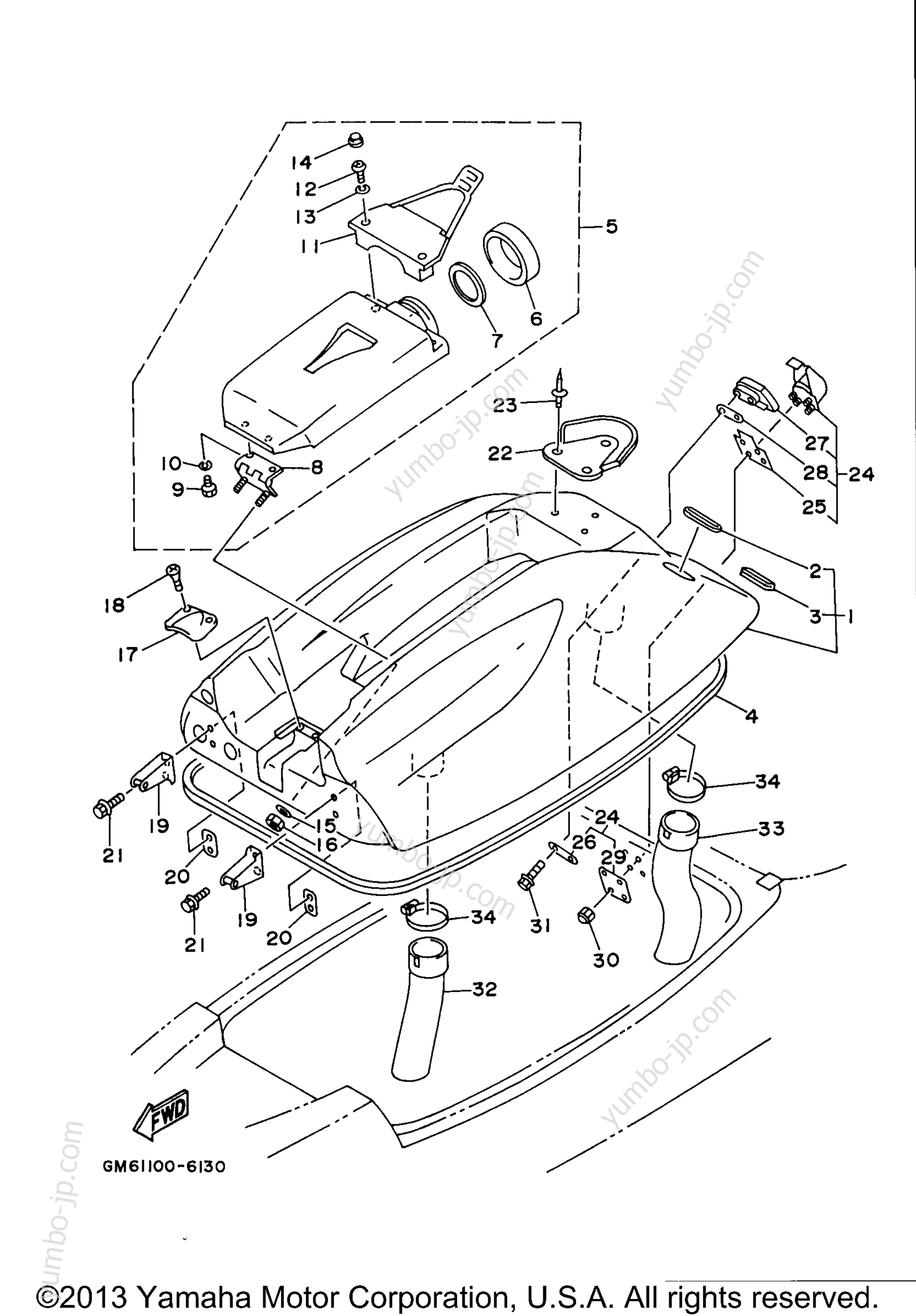 Engine Hatch для гидроциклов YAMAHA SUPER JET (SJ700AU) 1996 г.