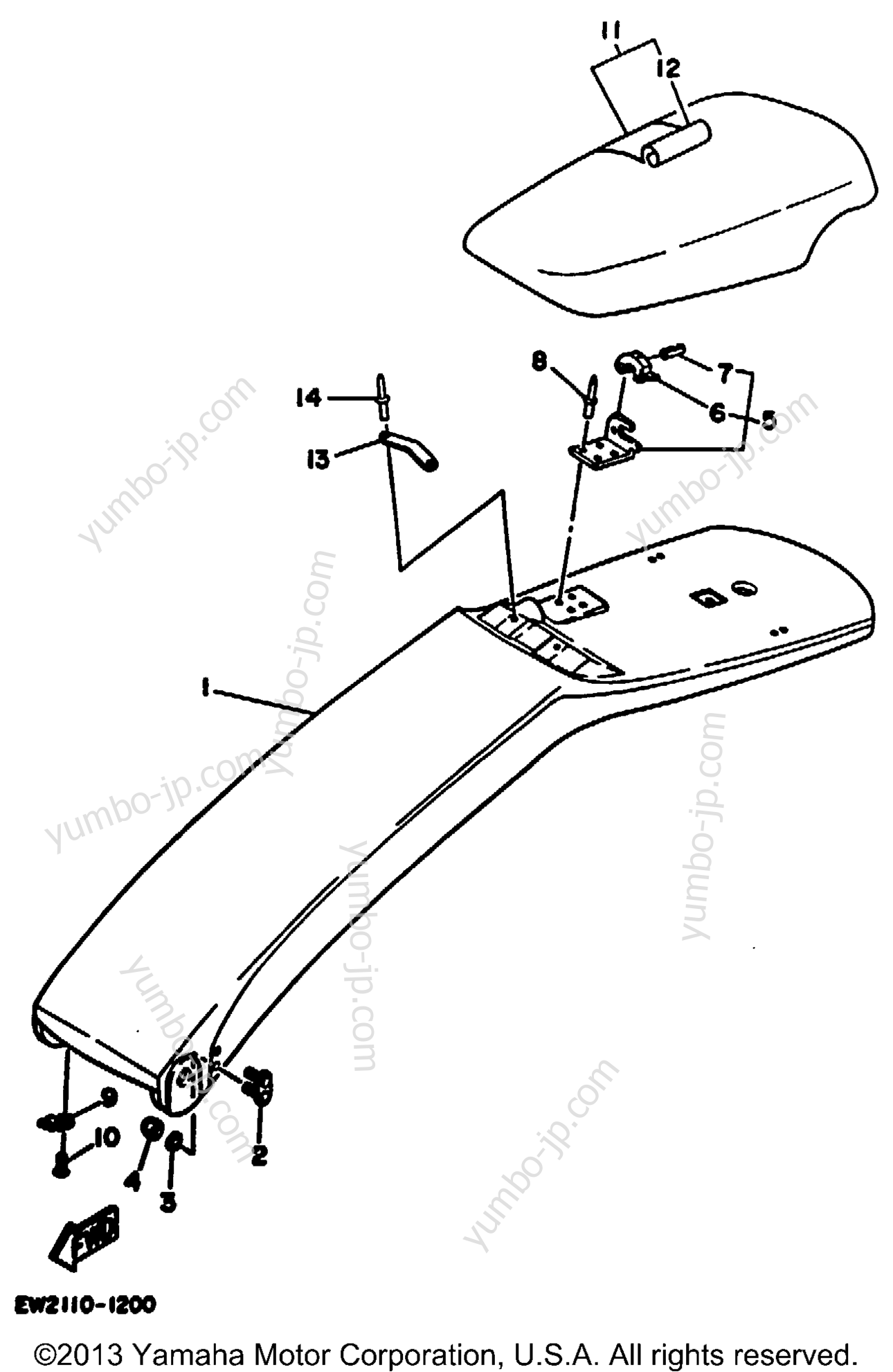 Steering Pole for watercrafts YAMAHA SUPER JET (SJ650Q) 1992 year
