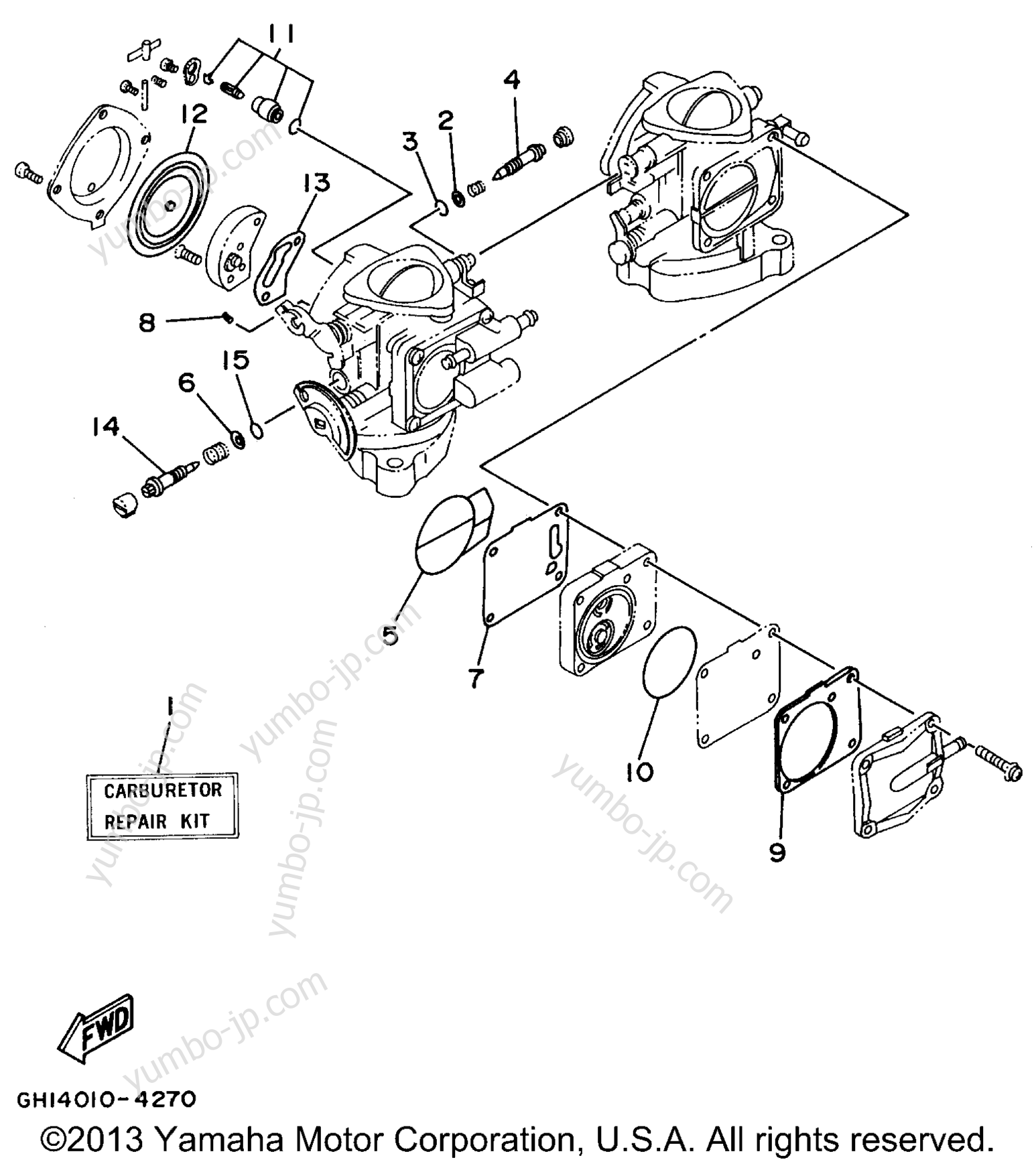 Repair Kit 2 для гидроциклов YAMAHA WAVE VENTURE (WVT700T) 1995 г.