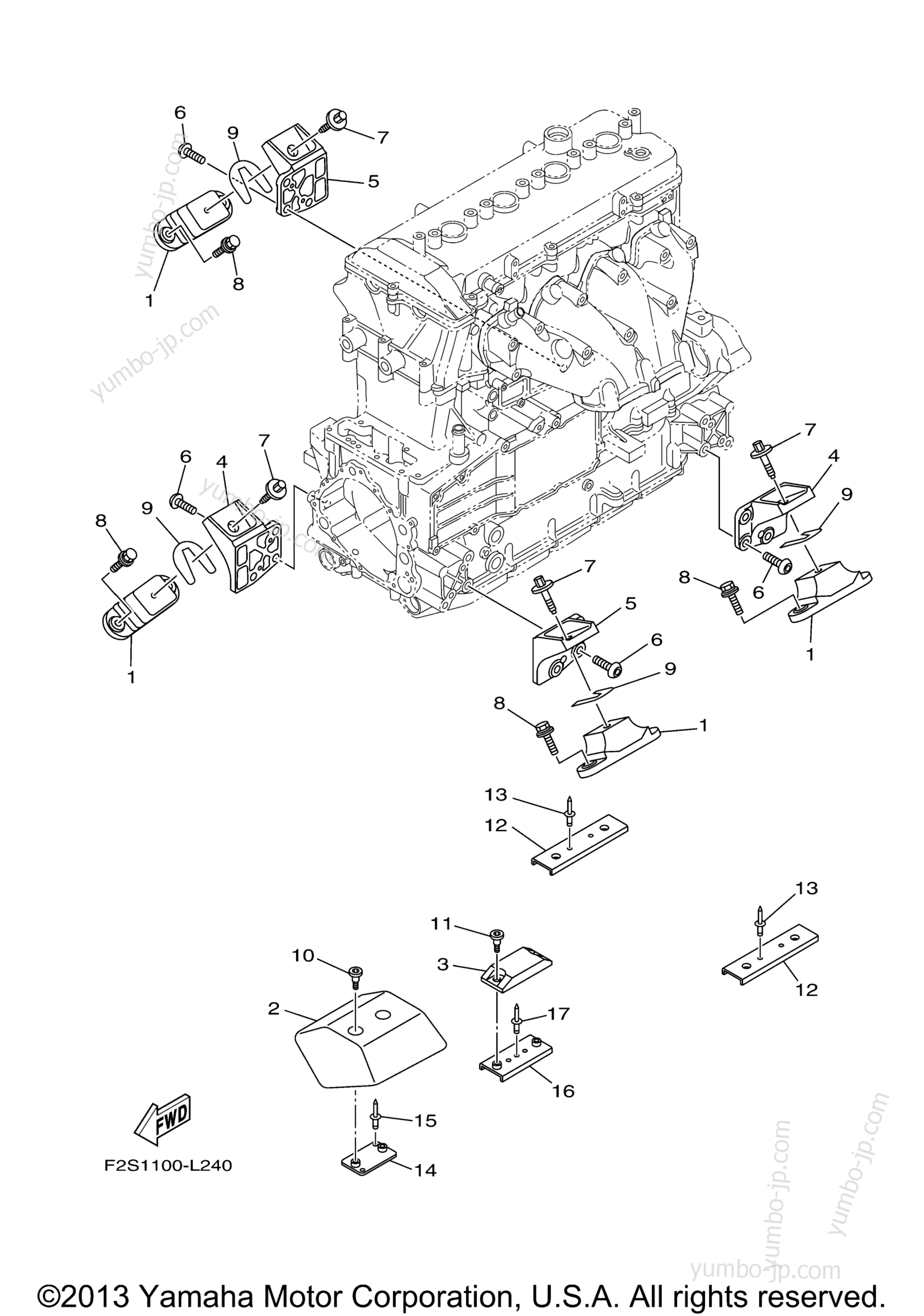 ENGINE MOUNT для гидроциклов YAMAHA WAVERUNNER FX HO (FB1800M) 2013 г.