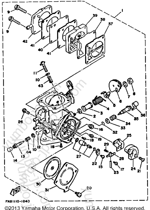 Карбюратор для гидроциклов YAMAHA WRB650Q_FN 1992 г.