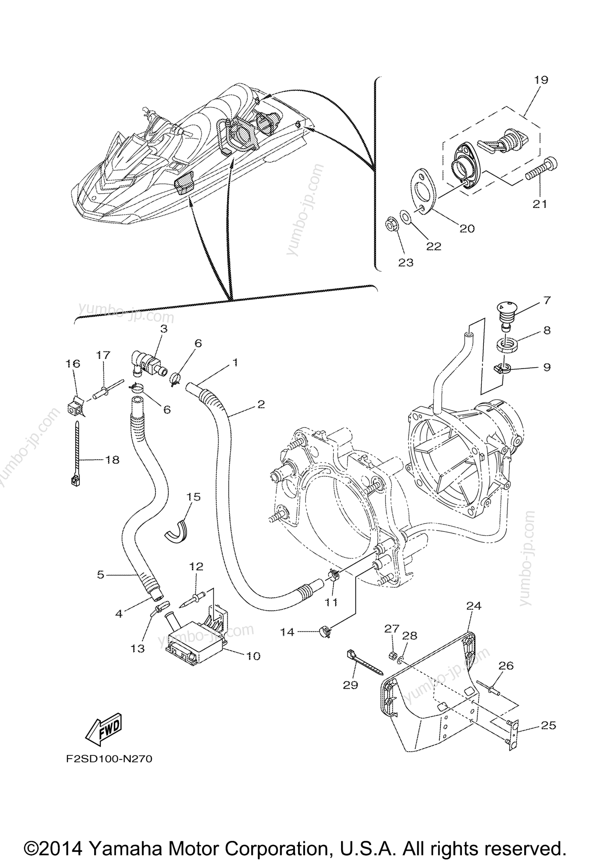 Hull & Deck для гидроциклов YAMAHA WAVERUNNER FX HO (FB1800P) 2015 г.