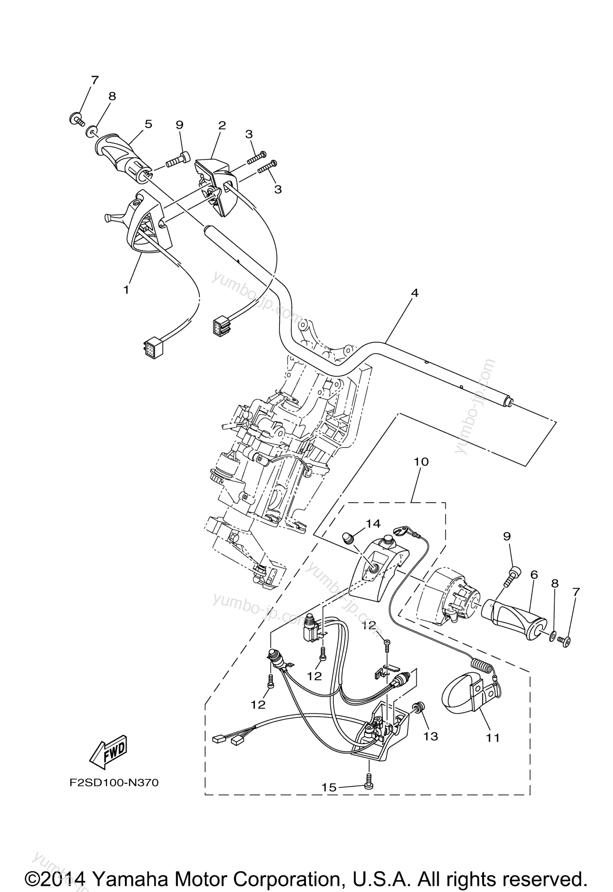 Steering 1 для гидроциклов YAMAHA FX CRUISER HO (FB1800AN) 2014 г.
