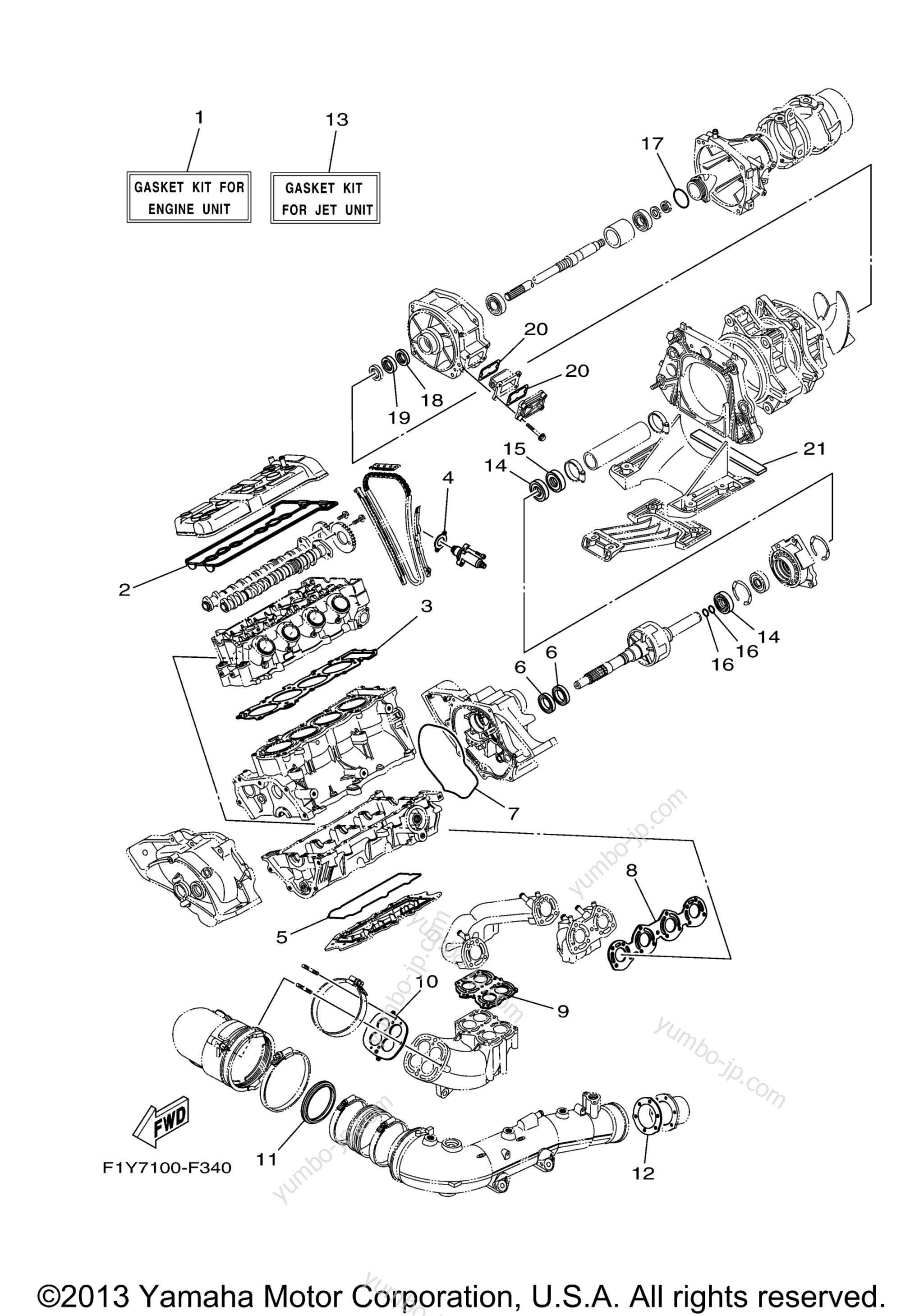 Repair Kit 1 для гидроциклов YAMAHA FX1000-F 2007 г.
