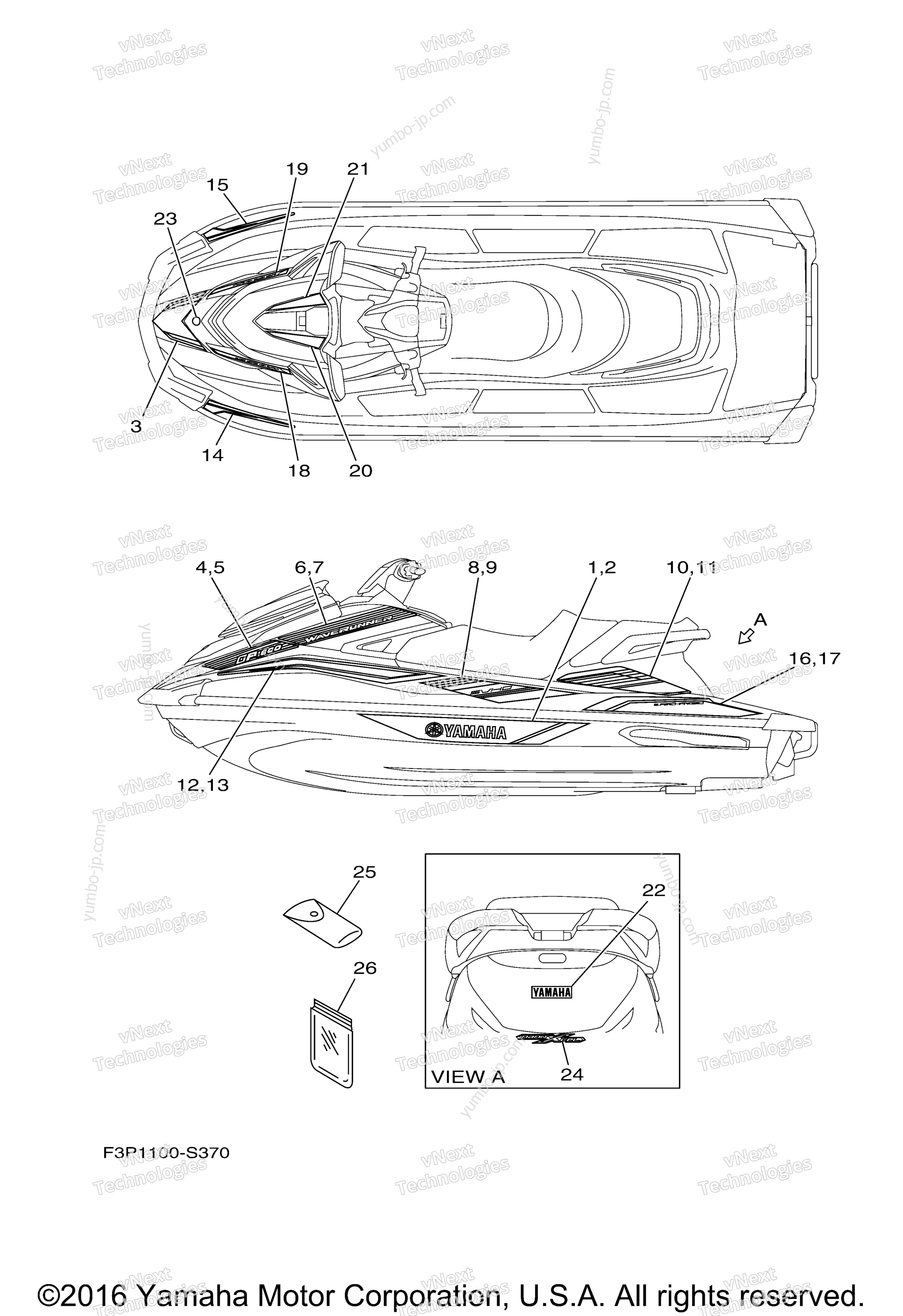 Graphics for watercrafts YAMAHA GP1800 (GP1800S) 2017 year