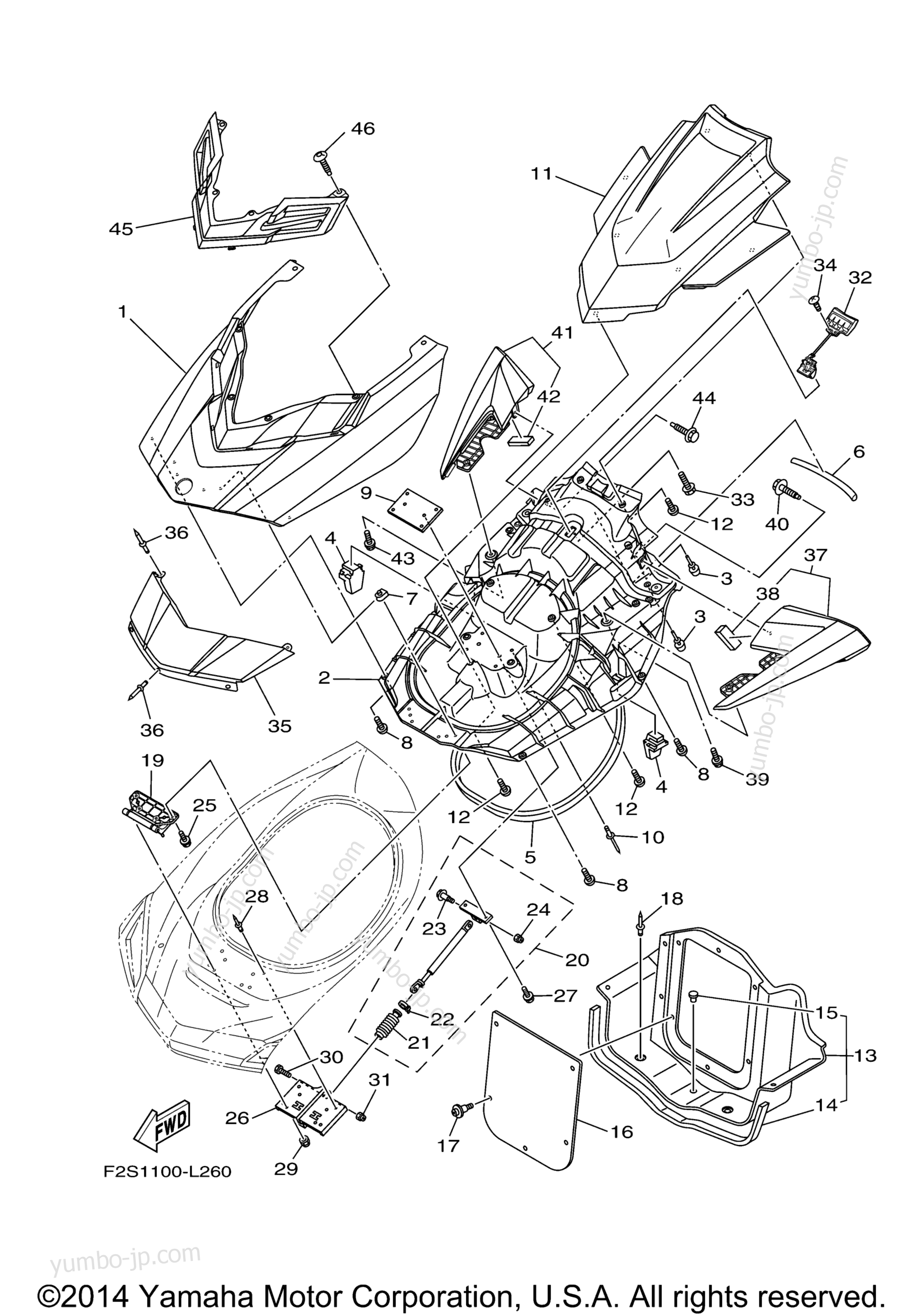 Engine Hatch 2 для гидроциклов YAMAHA FX CRUISER HO (FB1800A-P) 2015 г.
