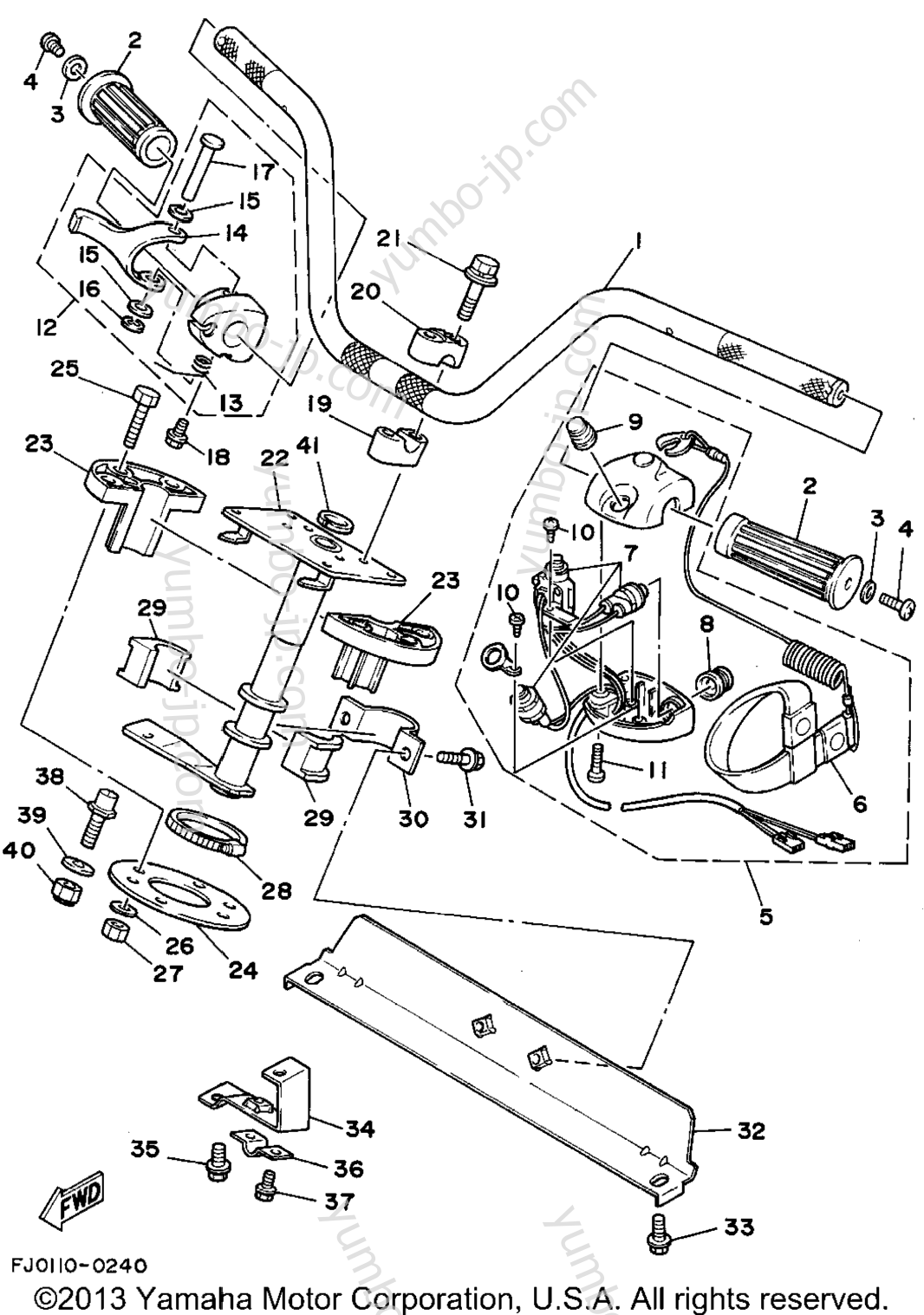 Steering 1 для гидроциклов YAMAHA WAVE RUNNER III (WRA650D) 1990 г.