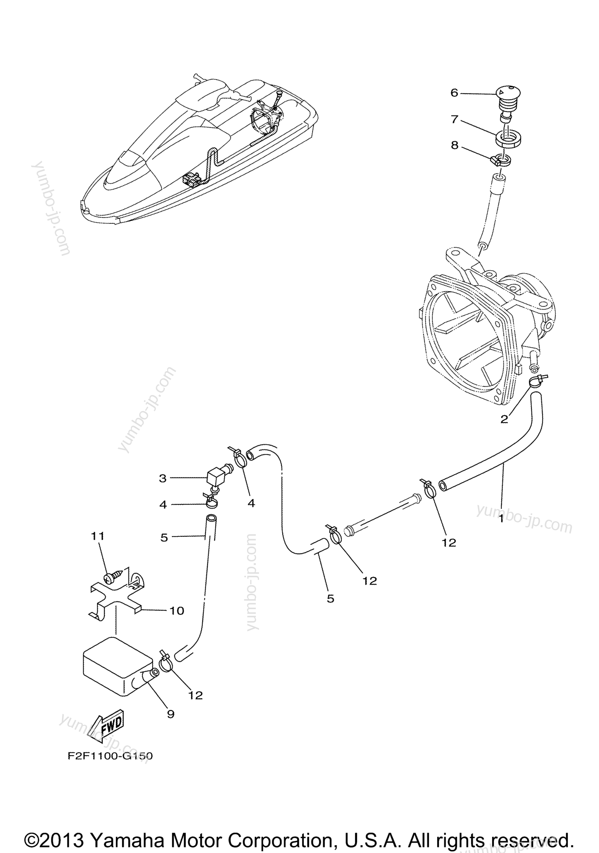 Hull & Deck для гидроциклов YAMAHA WAVERUNNER SUPER JET (SJ700BN) 2014 г.