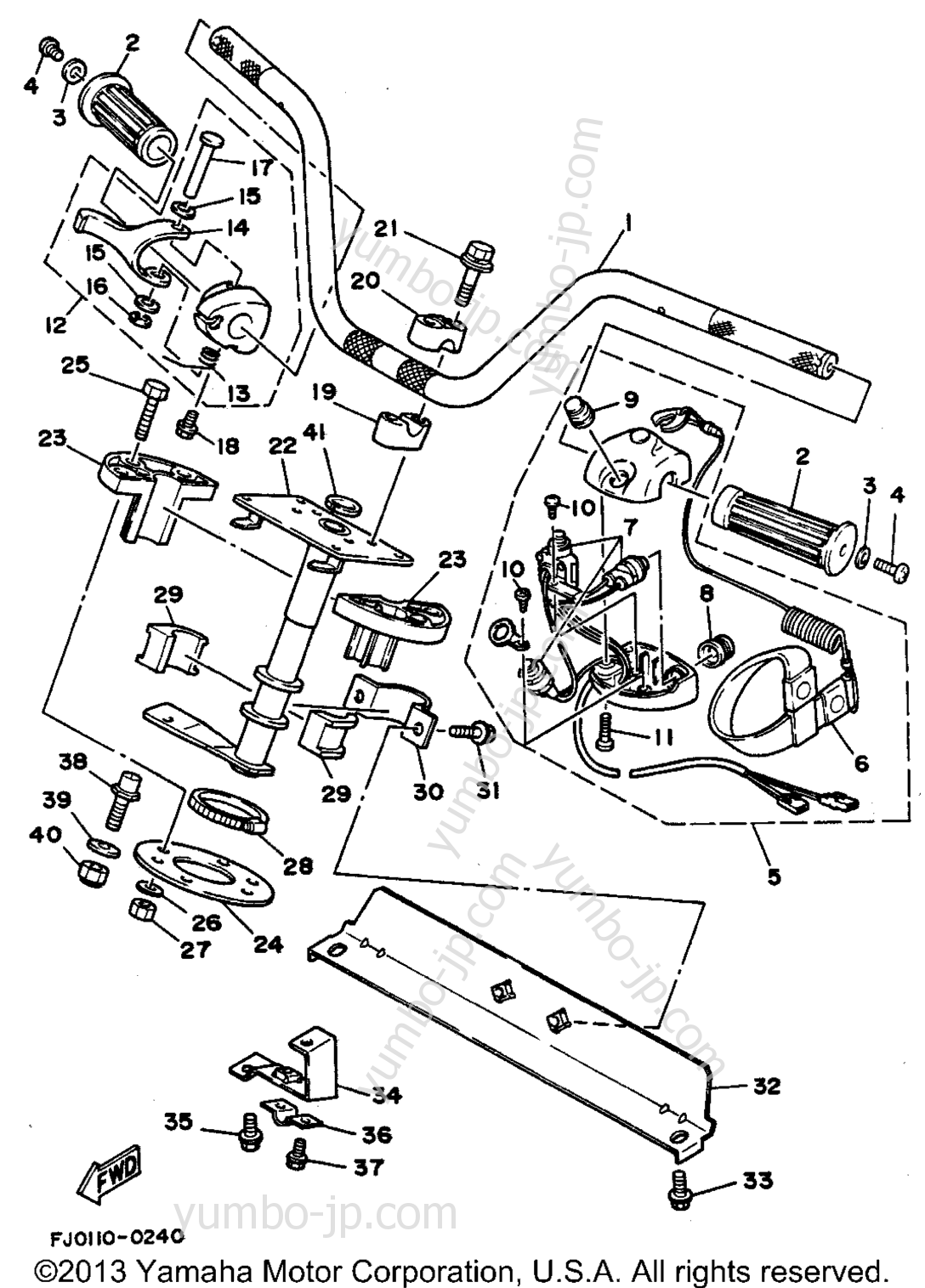 Steering 1 для гидроциклов YAMAHA WAVE RUNNER III (WRA650P) 1991 г.