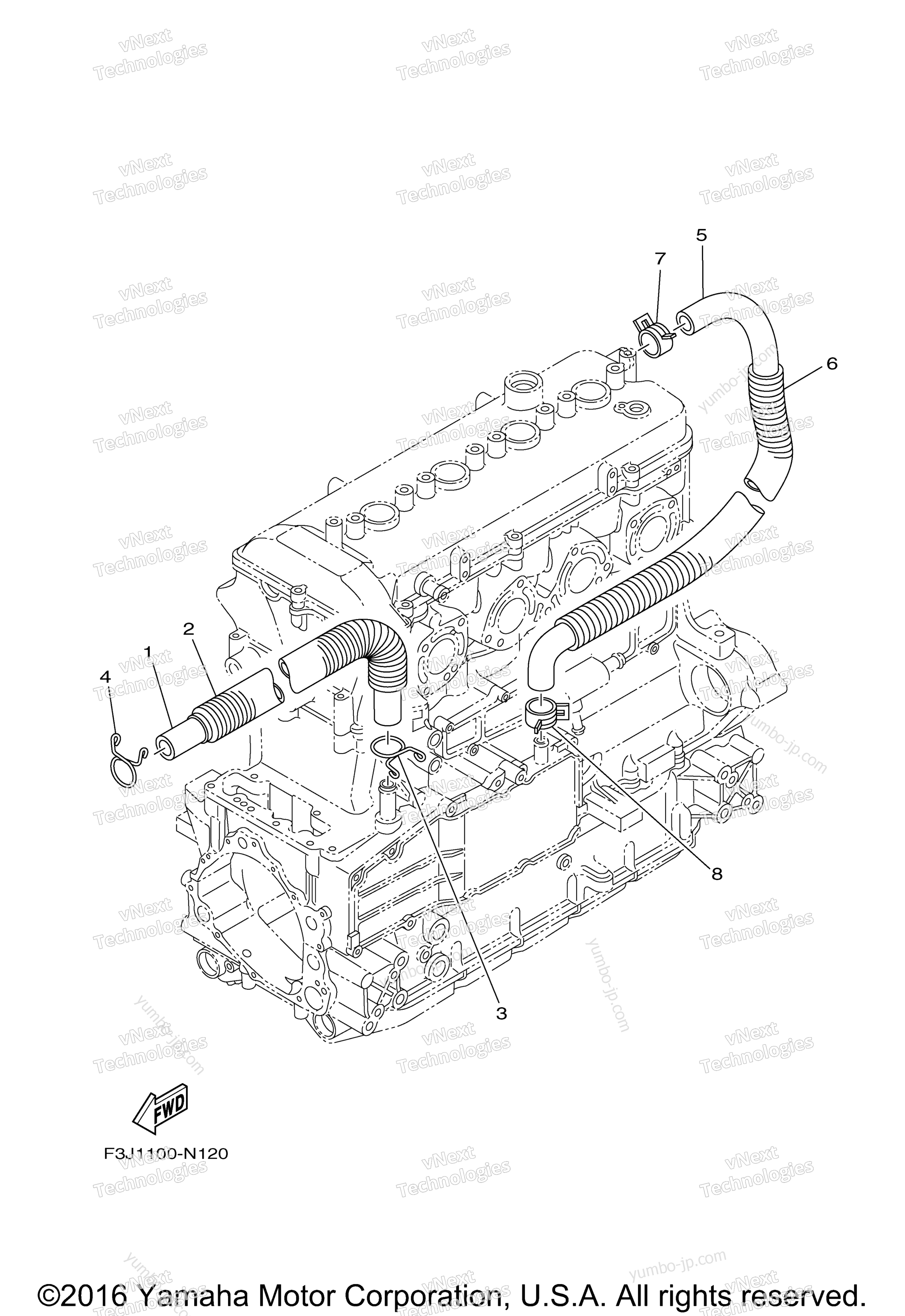 Breather Oil для гидроциклов YAMAHA GP1800 (GP1800S) 2017 г.