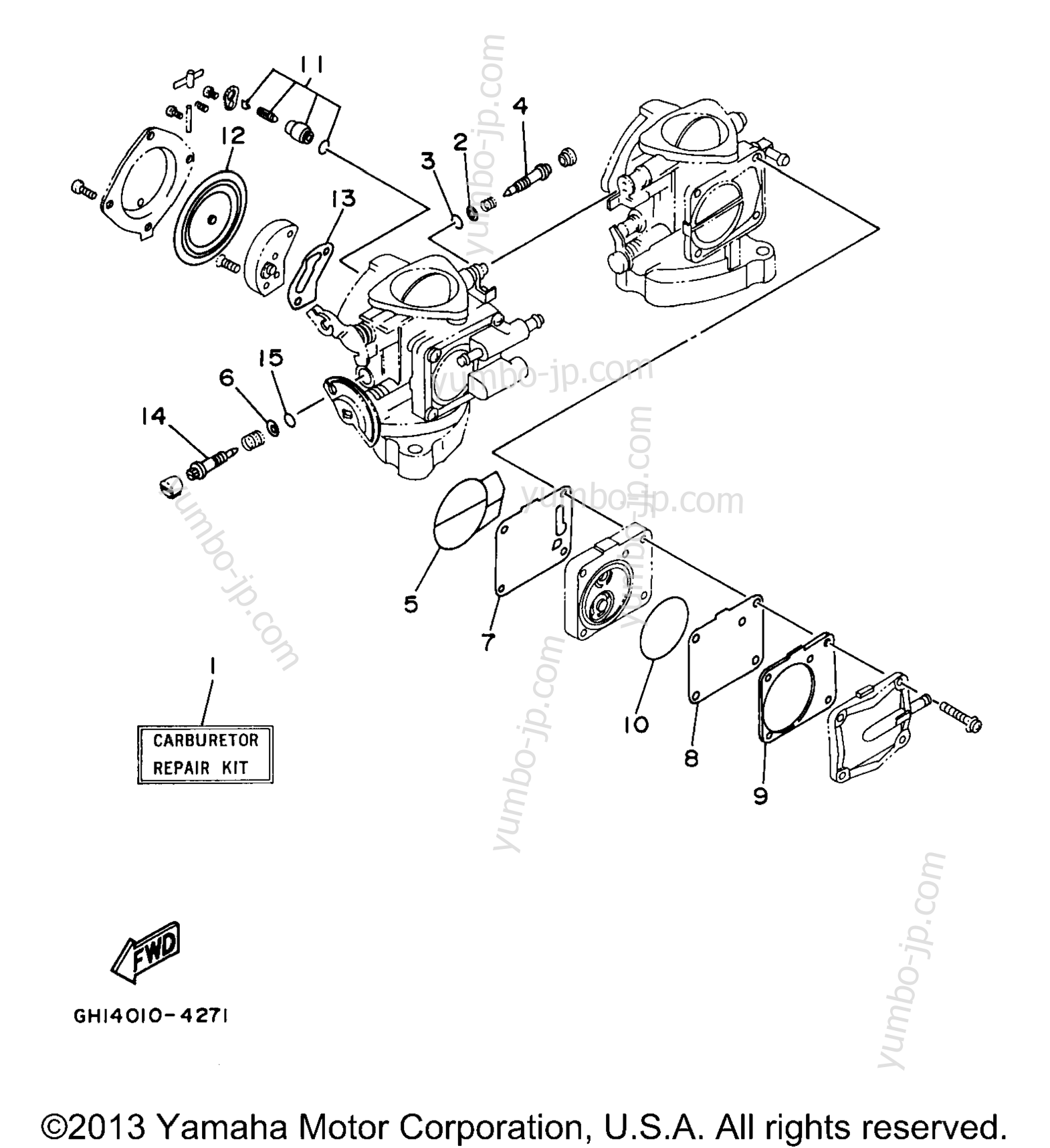 Repair Kit 2 для гидроциклов YAMAHA SUPER JET (SJ700AU) 1996 г.