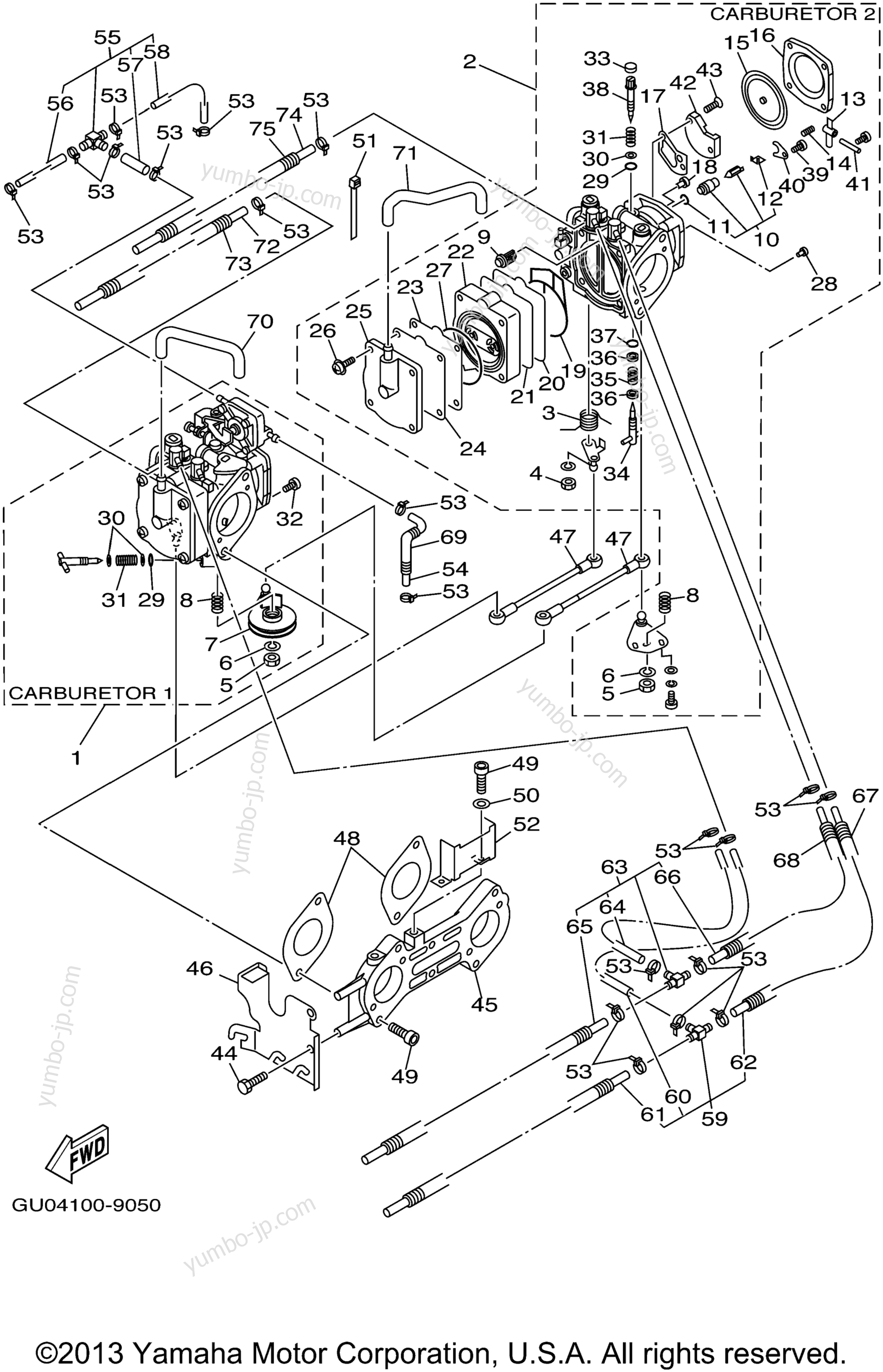 Карбюратор для гидроциклов YAMAHA WAVE RUNNER GP800 (GP800X) 1999 г.