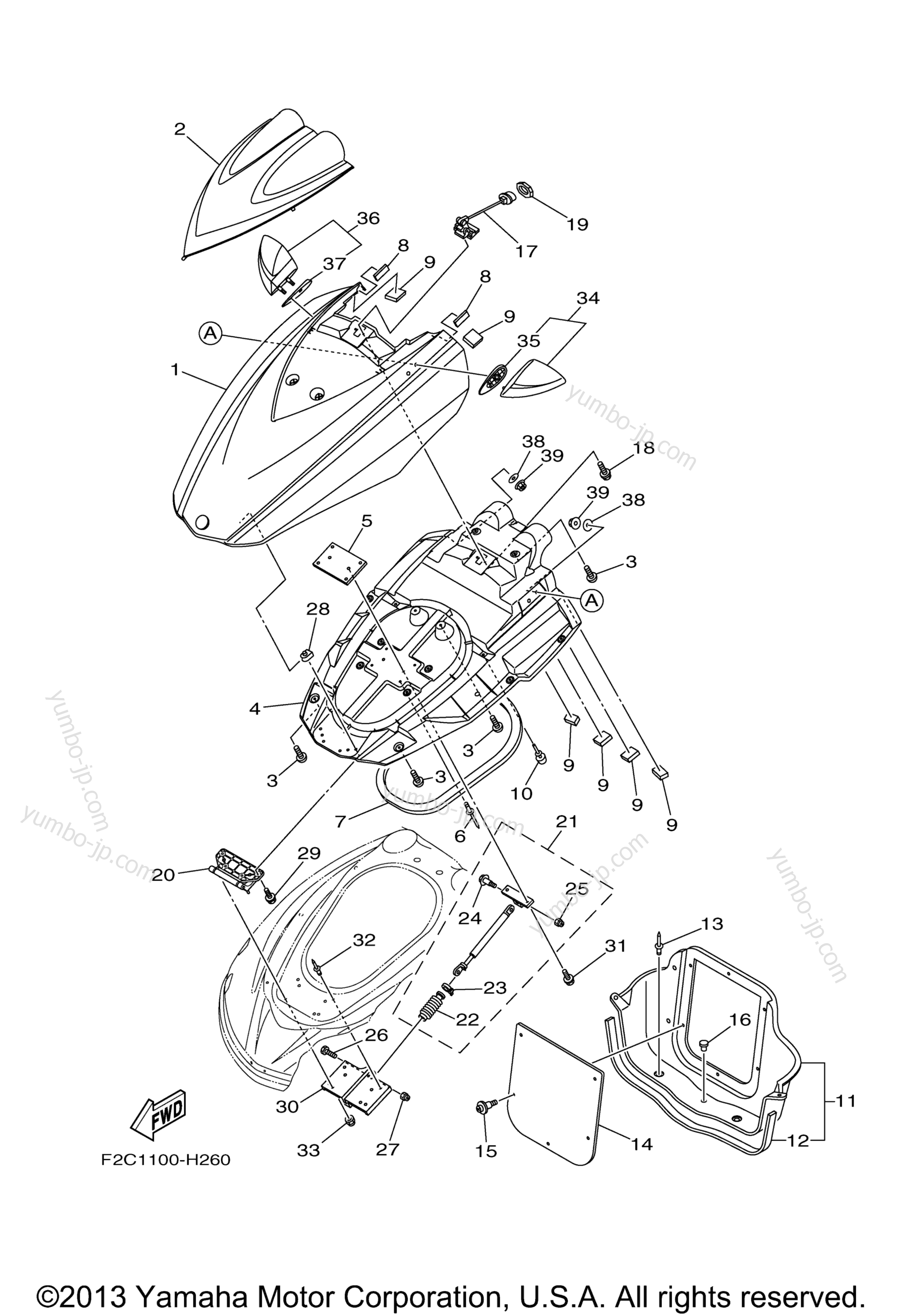 Engine Hatch 2 для гидроциклов YAMAHA WAVERUNNER FZR (GX1800M) 2013 г.