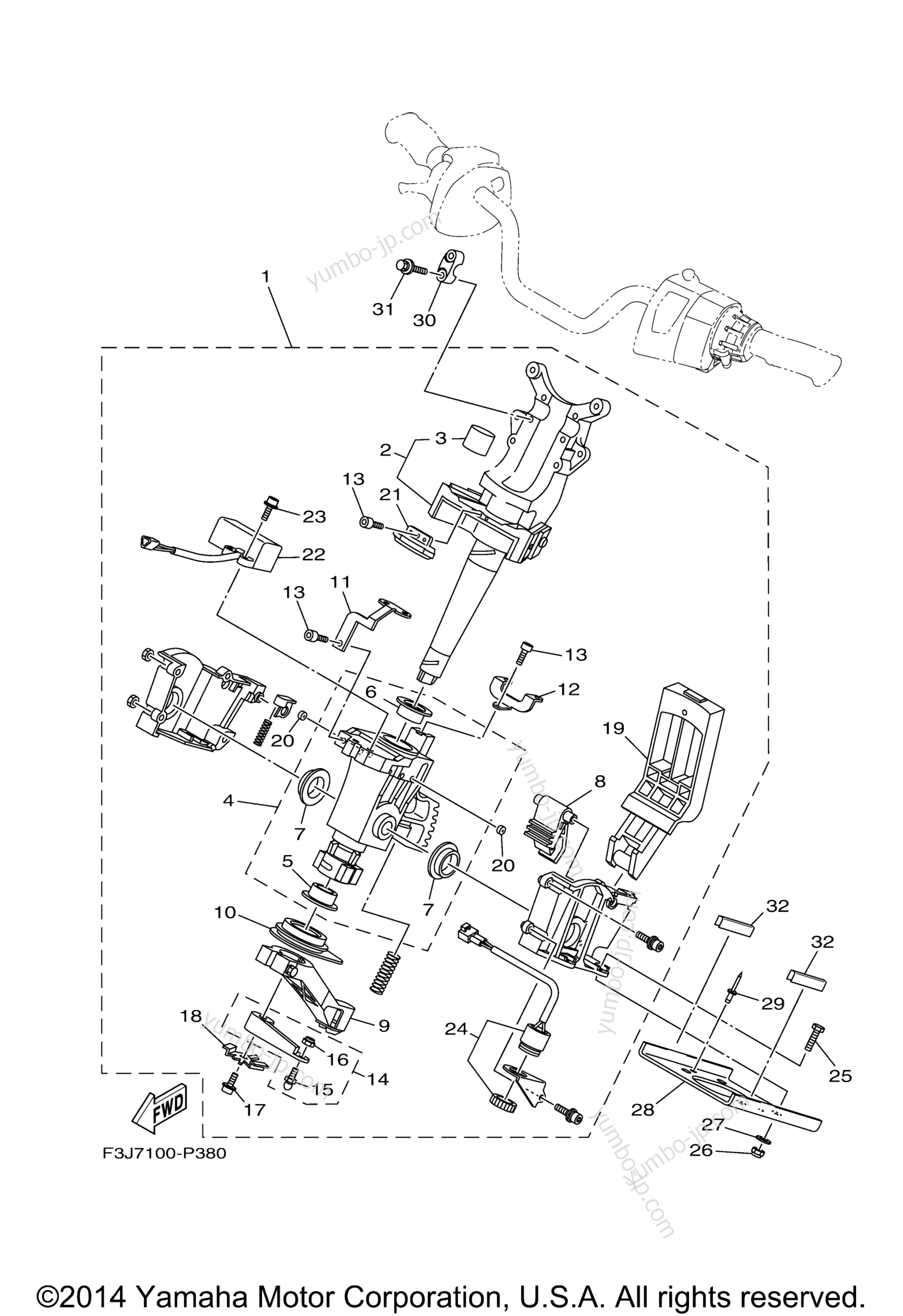 Steering 2 для гидроциклов YAMAHA FX CRUISER HO (FB1800AP) 2015 г.