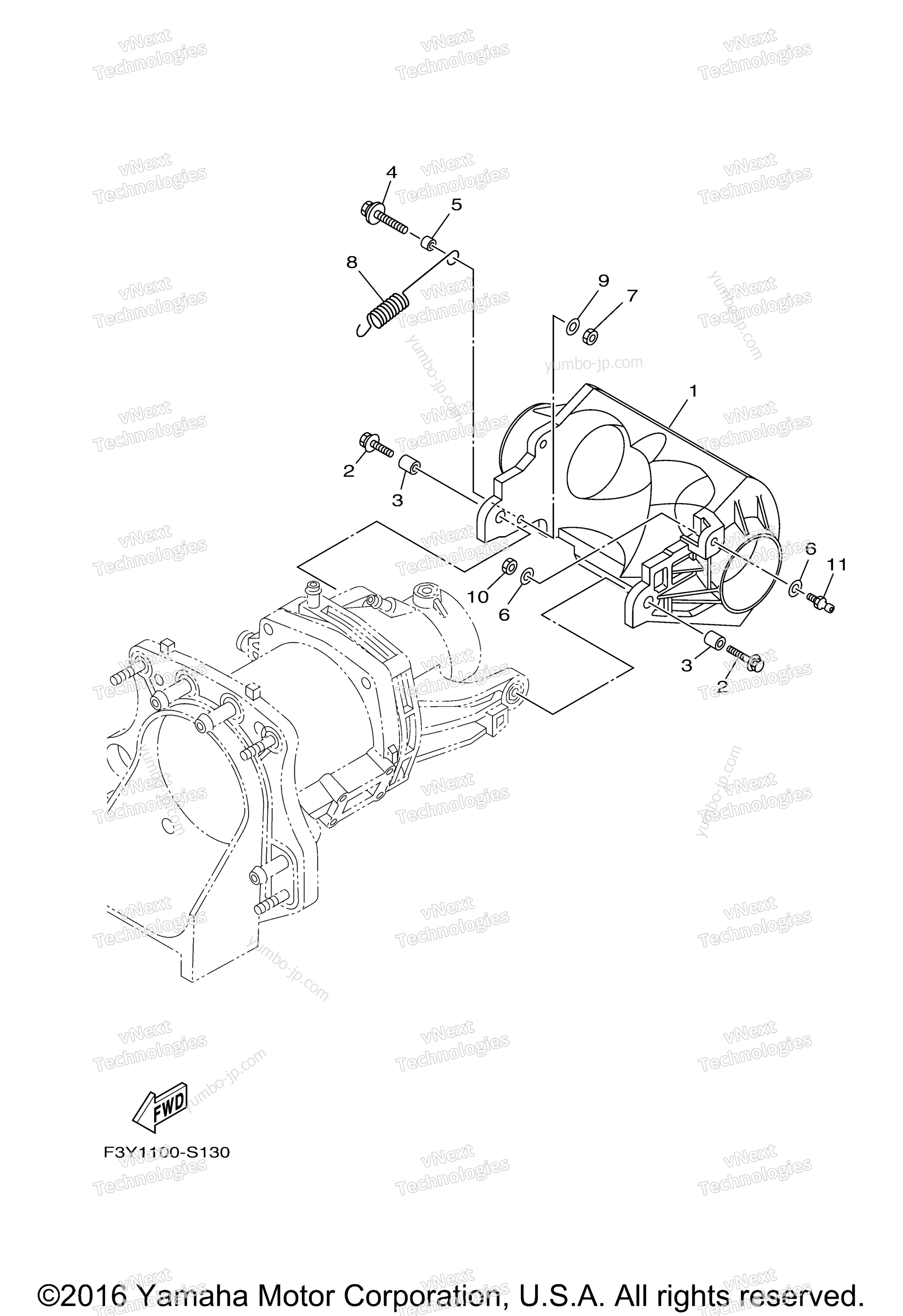 Jet Unit 3 для гидроциклов YAMAHA EX SPORT (EX1050BS) 2017 г.