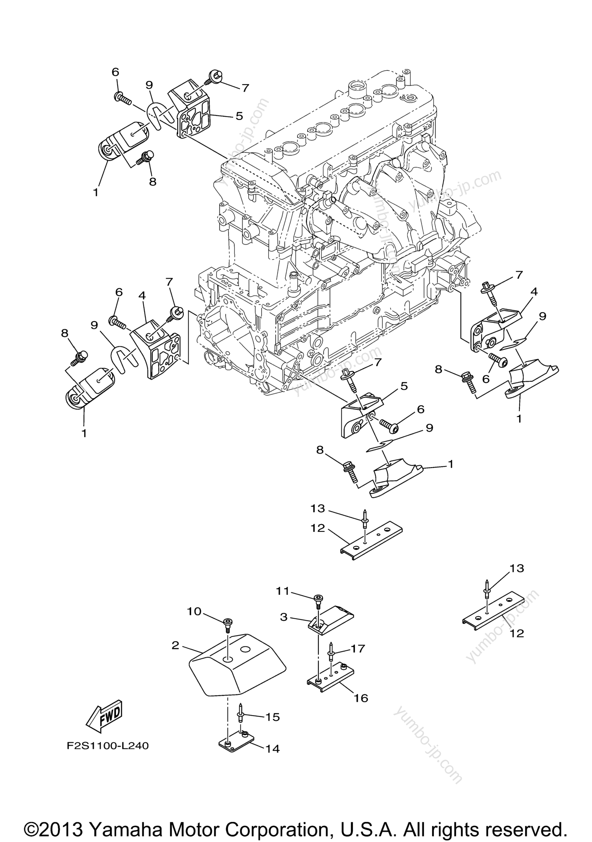 ENGINE MOUNT для гидроциклов YAMAHA WAVE RUNNER FX SHO (FA1800M) 2013 г.