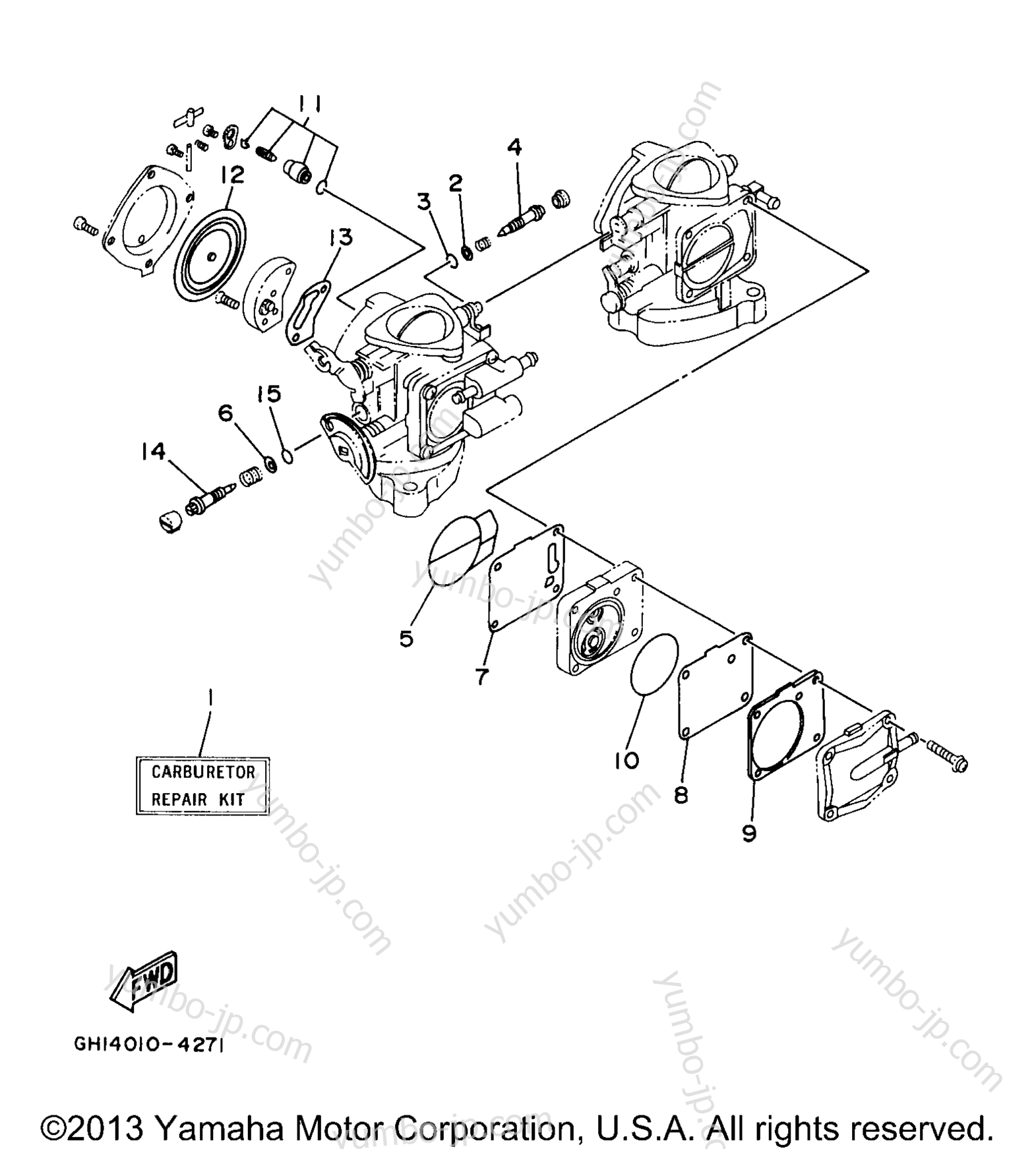 Repair Kit 2 для гидроциклов YAMAHA WAVEVENTURE 700 (WVT700W) 1998 г.
