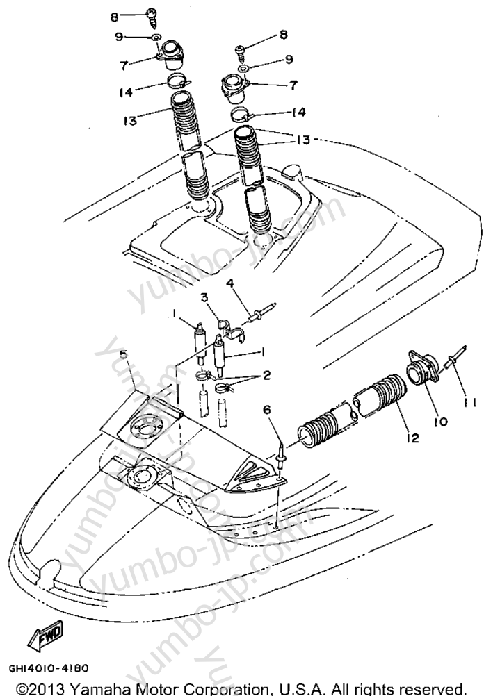 Seat (Under Locker 2) для гидроциклов YAMAHA WAVE RAIDER (RA700S) 1994 г.