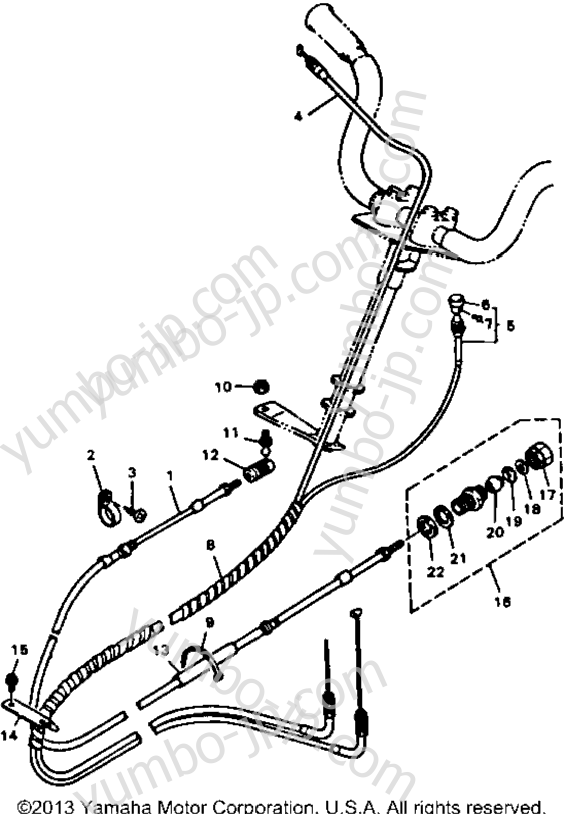 Устройство дистанционного управления / Кабеля для гидроциклов YAMAHA WAVE RUNNER (WR500H) 1987 г.