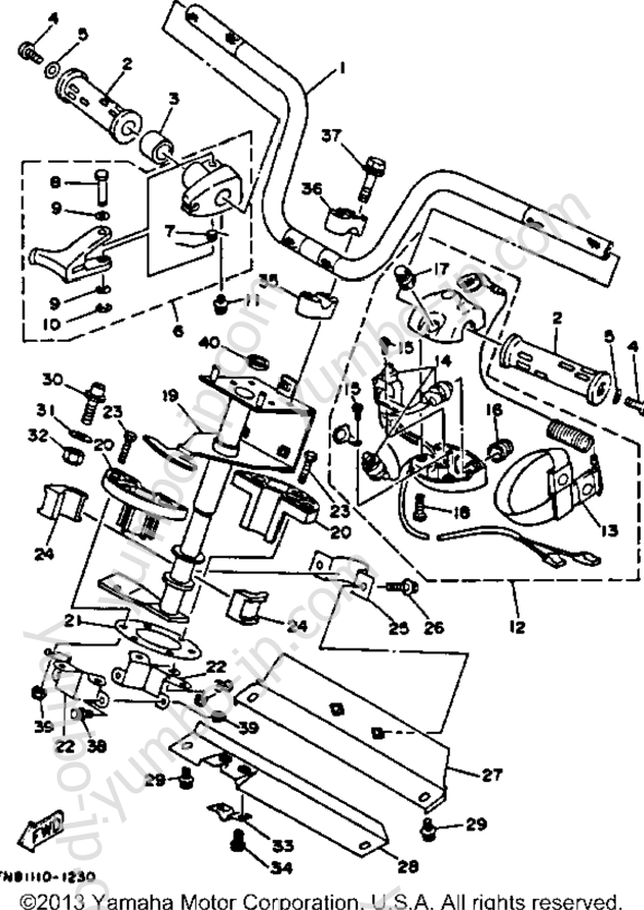 Steering 1 для гидроциклов YAMAHA WRB650R_61 1993 г.