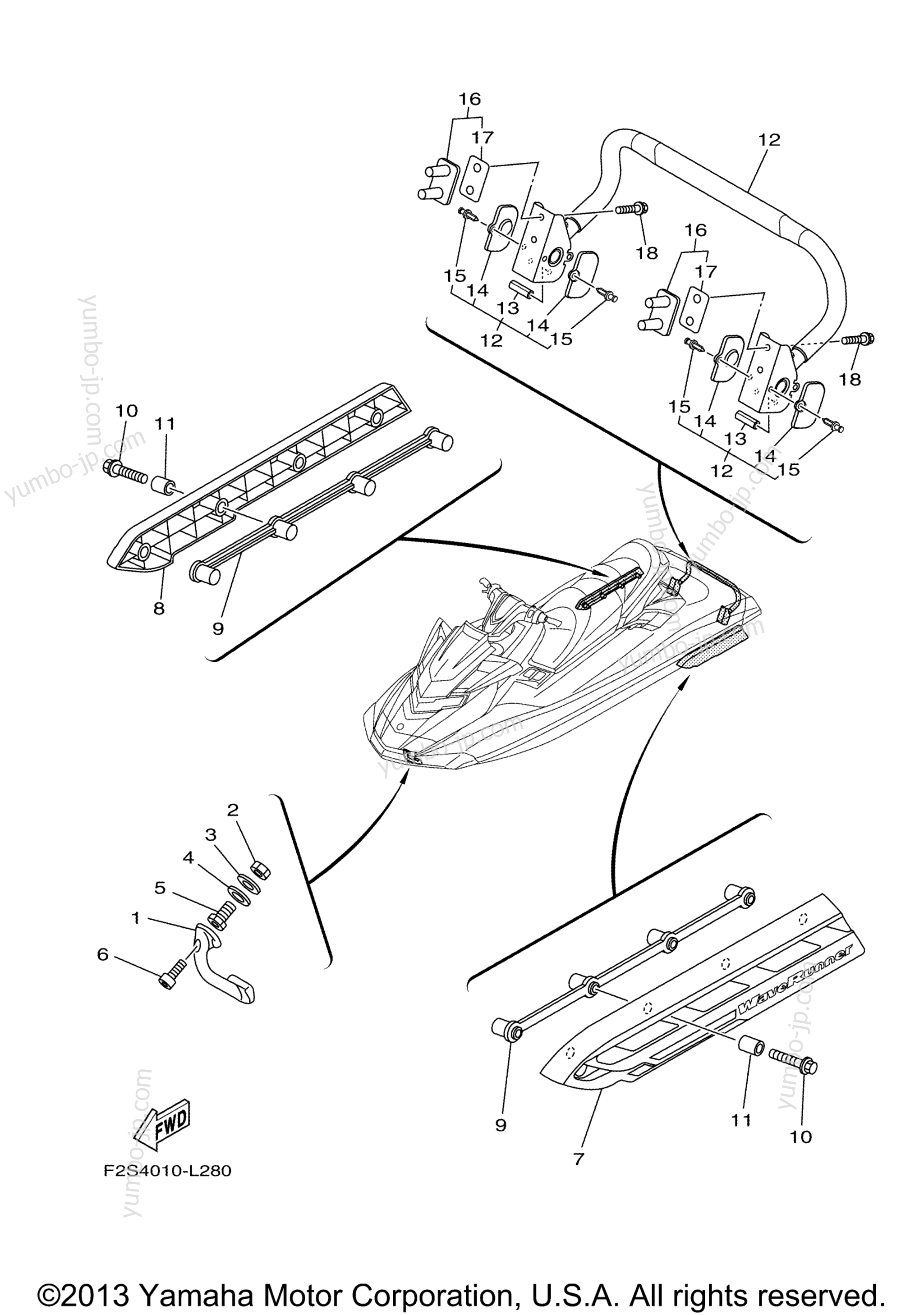 Hull & Deck 2 для гидроциклов YAMAHA WAVE RUNNER FX SHO (FA1800N) 2014 г.