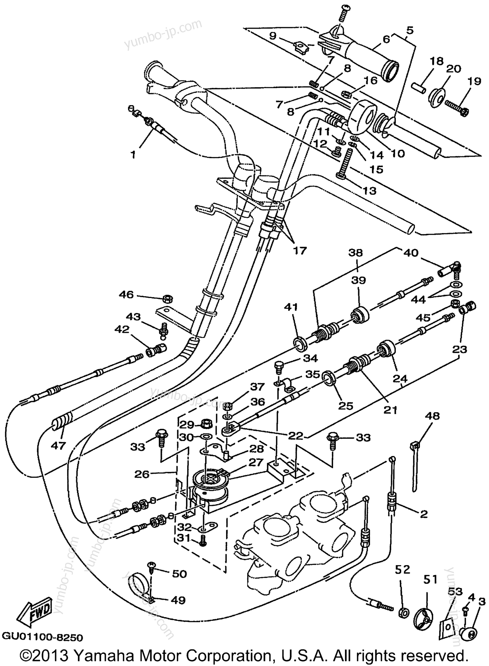 Устройство дистанционного управления / Кабеля для гидроциклов YAMAHA WAVE RUNNER GP800W (GP800W) 1998 г.